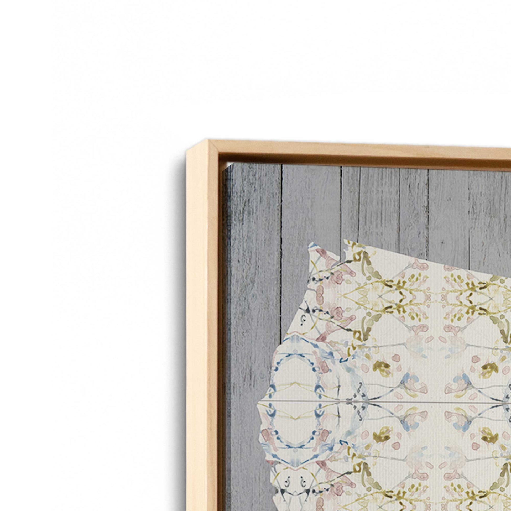 [Color:American Maple], Picture of art in a American Maple frame at an angle