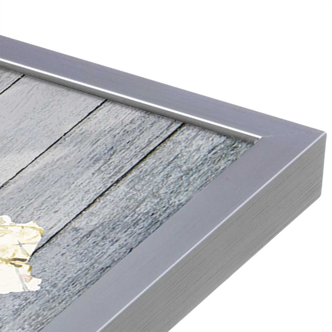 [Color:Polished Chrome], Picture of art in a Polished Chrome frame at an angle