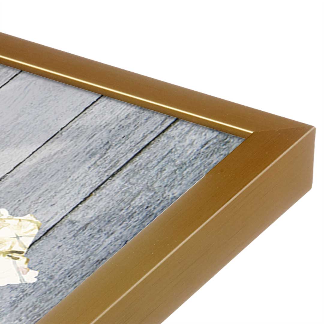 [Color:Polished Gold], Picture of art in a Polished Gold frame at an angle