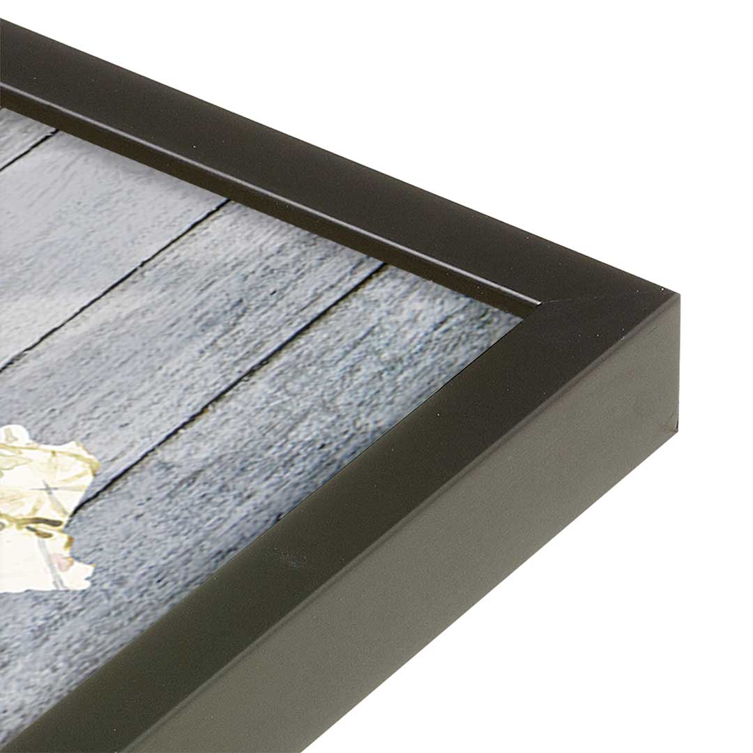[Color:Satin Black], Picture of art in a Satin Black frame at an angle