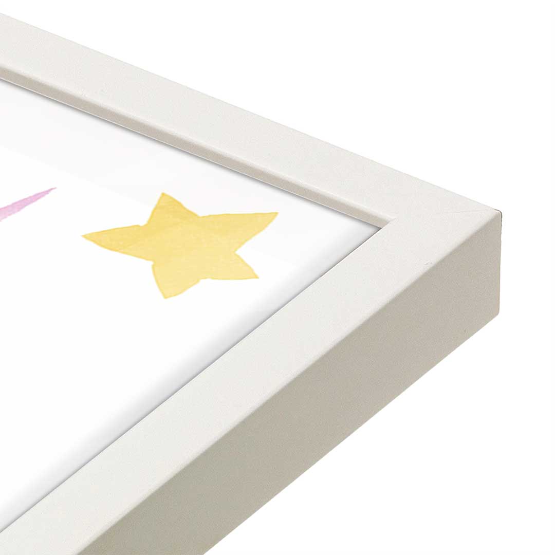 [Color:Opaque White], Picture of art in a Opaque White frame at an angle