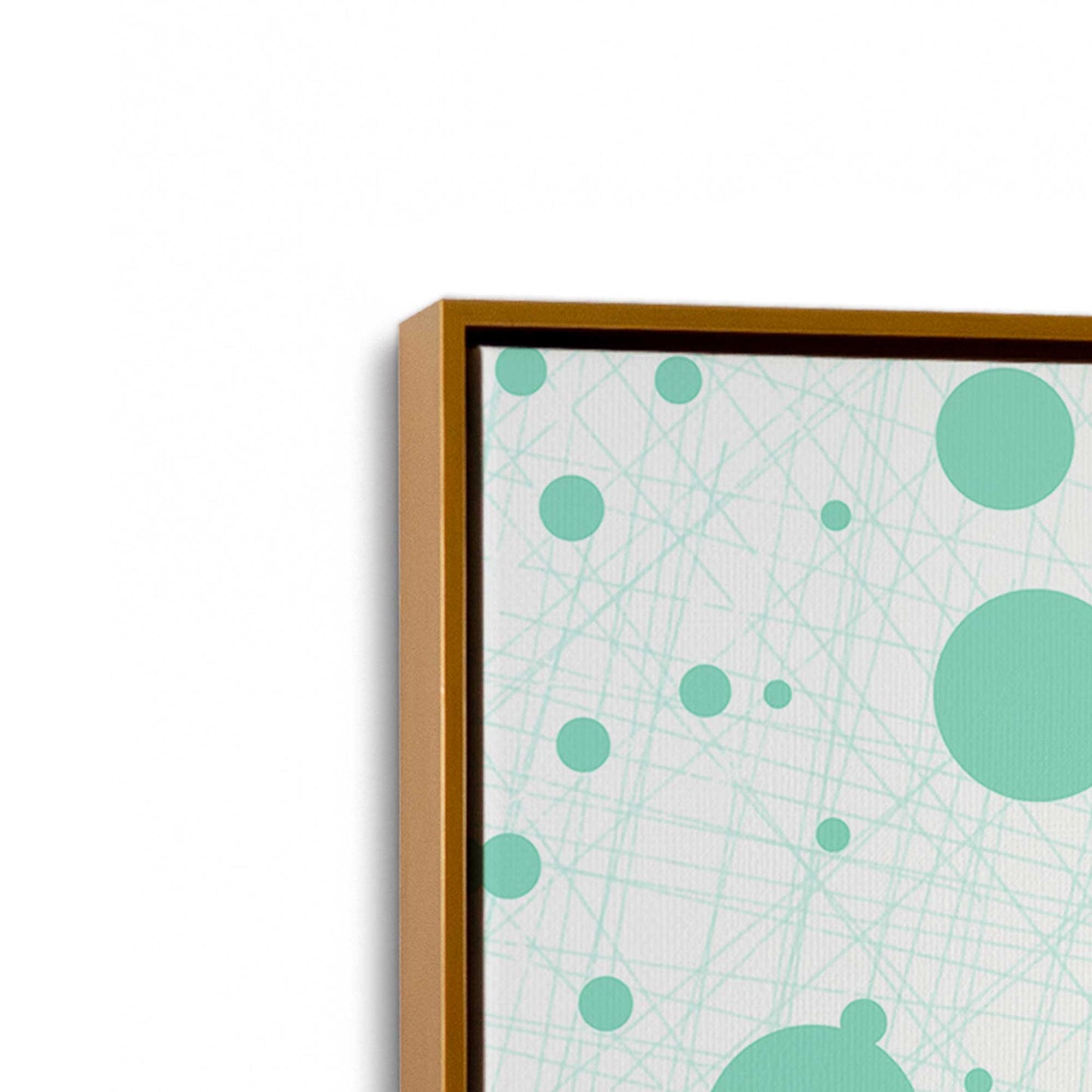 [Color:Polished Gold], Picture of art in a Polished Gold frame at an angle
