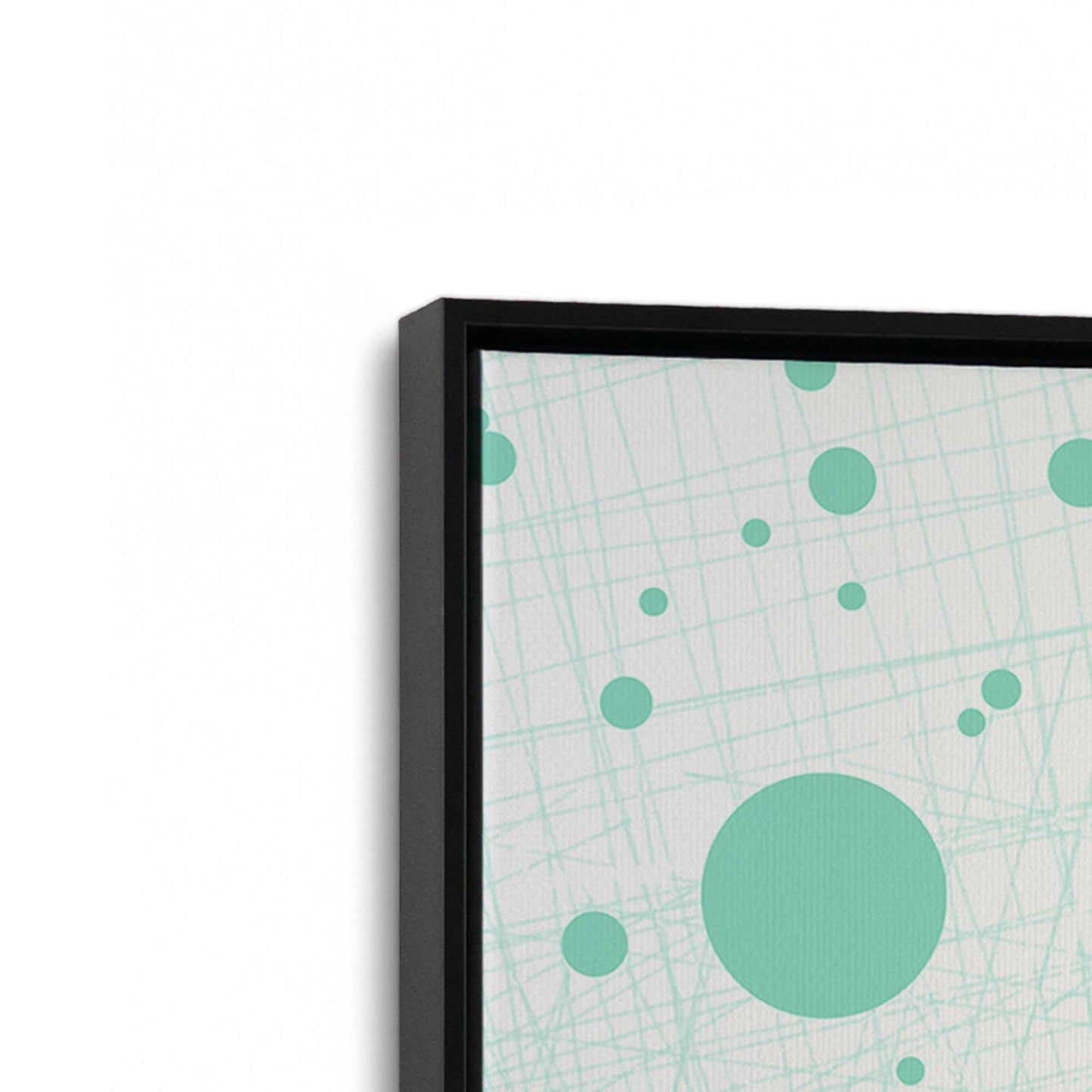 [Color:Satin Black], Picture of art in a Satin Black frame at an angle