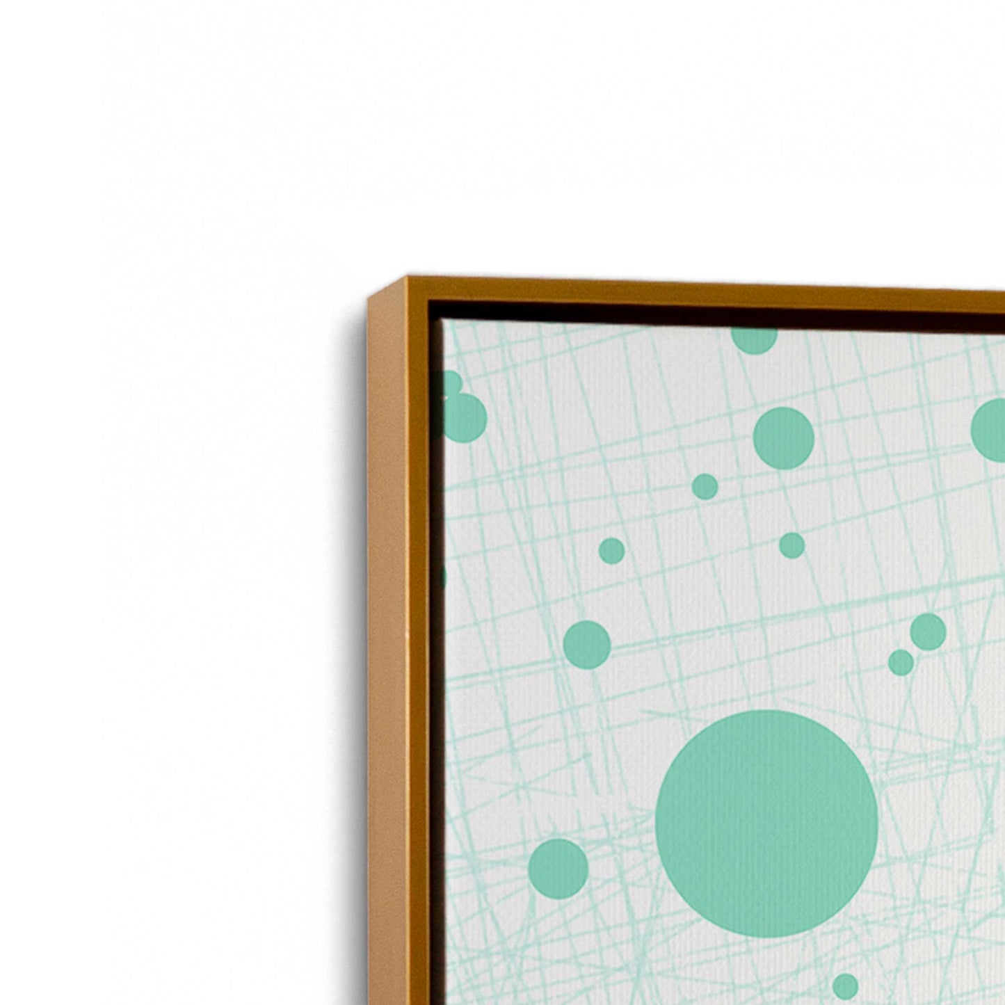 [Color:Polished Gold], Picture of art in a Polished Gold frame at an angle