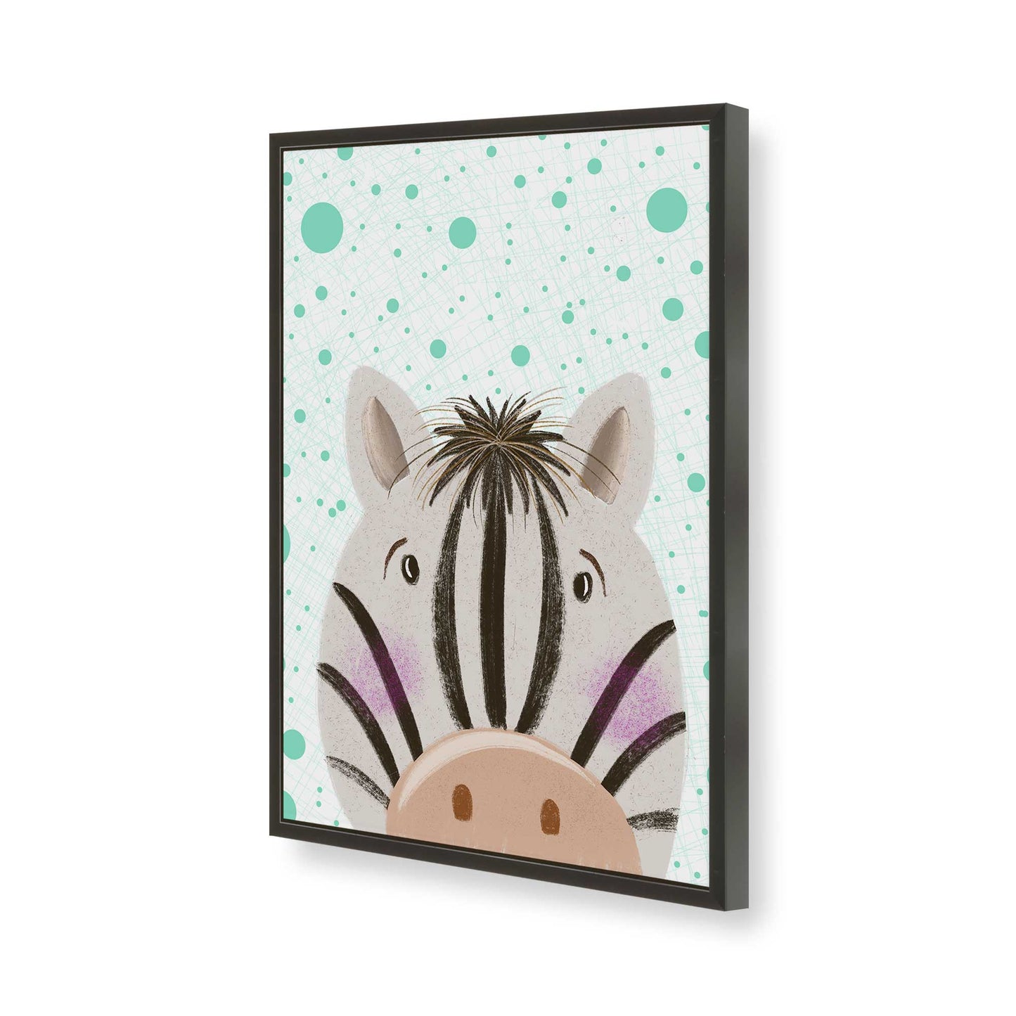 [Color:Satin Black], Picture of art in a Satin Black frame of the corner