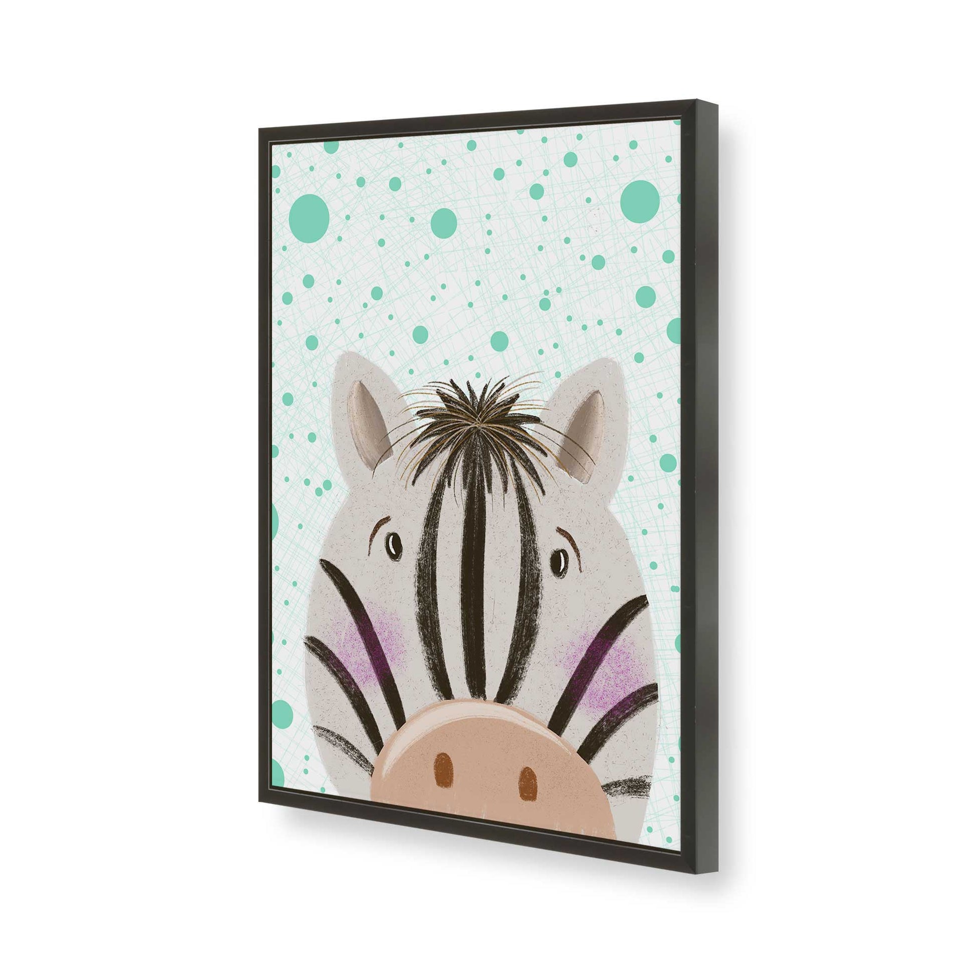 [Color:Satin Black], Picture of art in a Satin Black frame of the corner