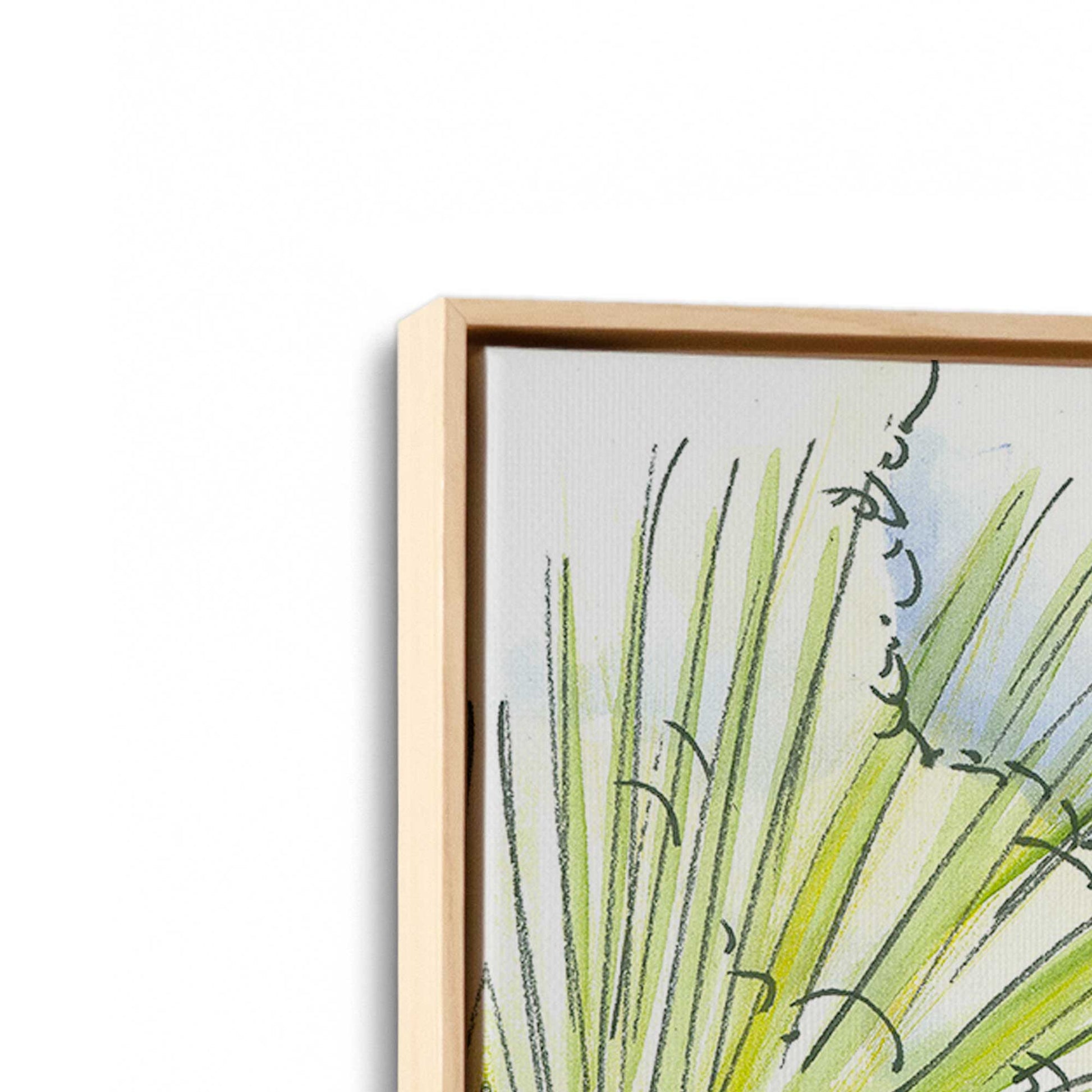 [Color:American Maple], Picture of art in a American Maple frame at an angle
