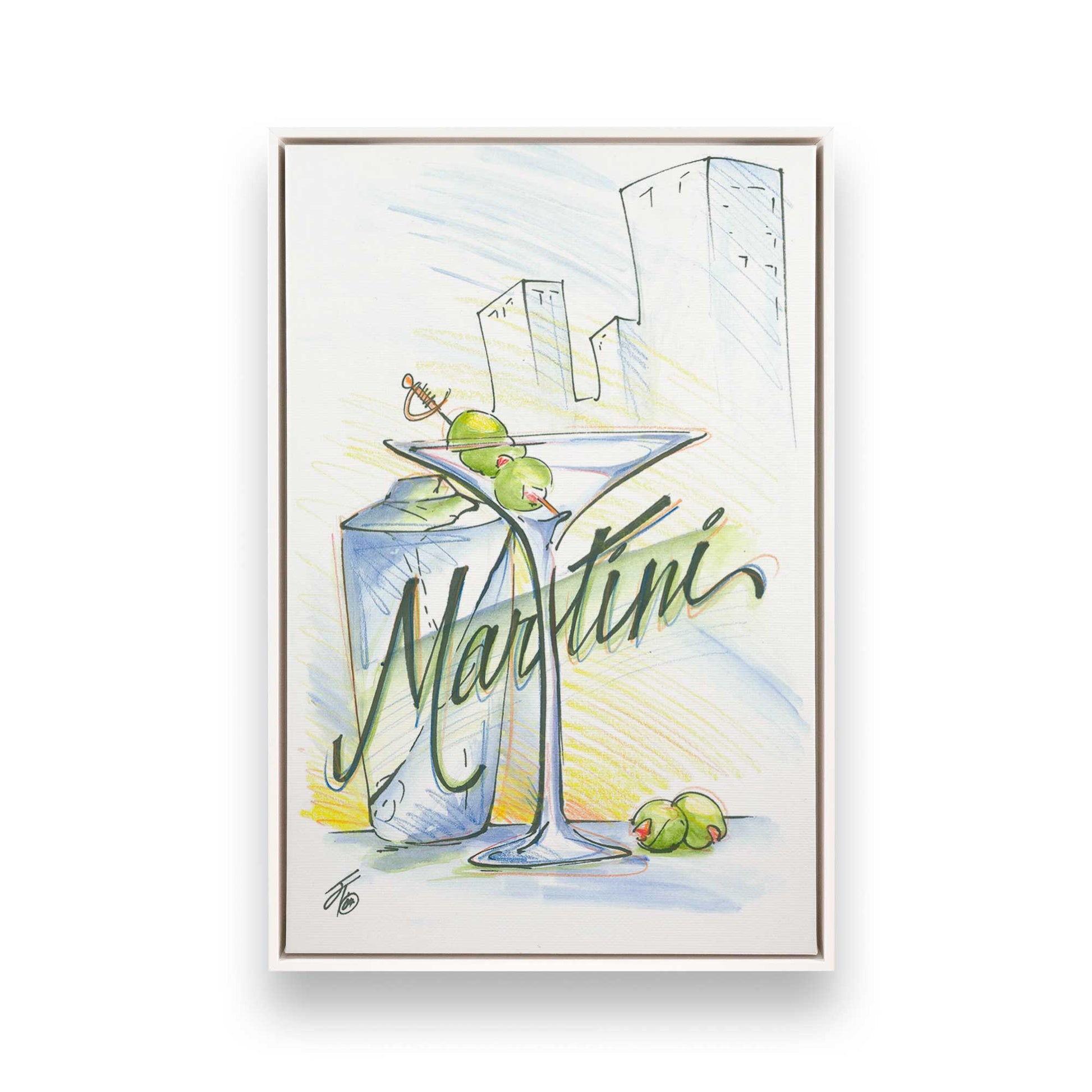 [Color:Opaque White], Picture of art in a White frame
