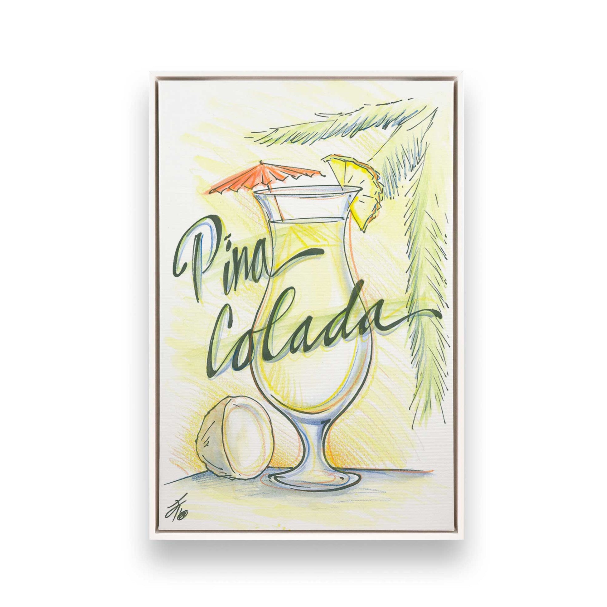[Color:Opaque White], Picture of art in a White frame