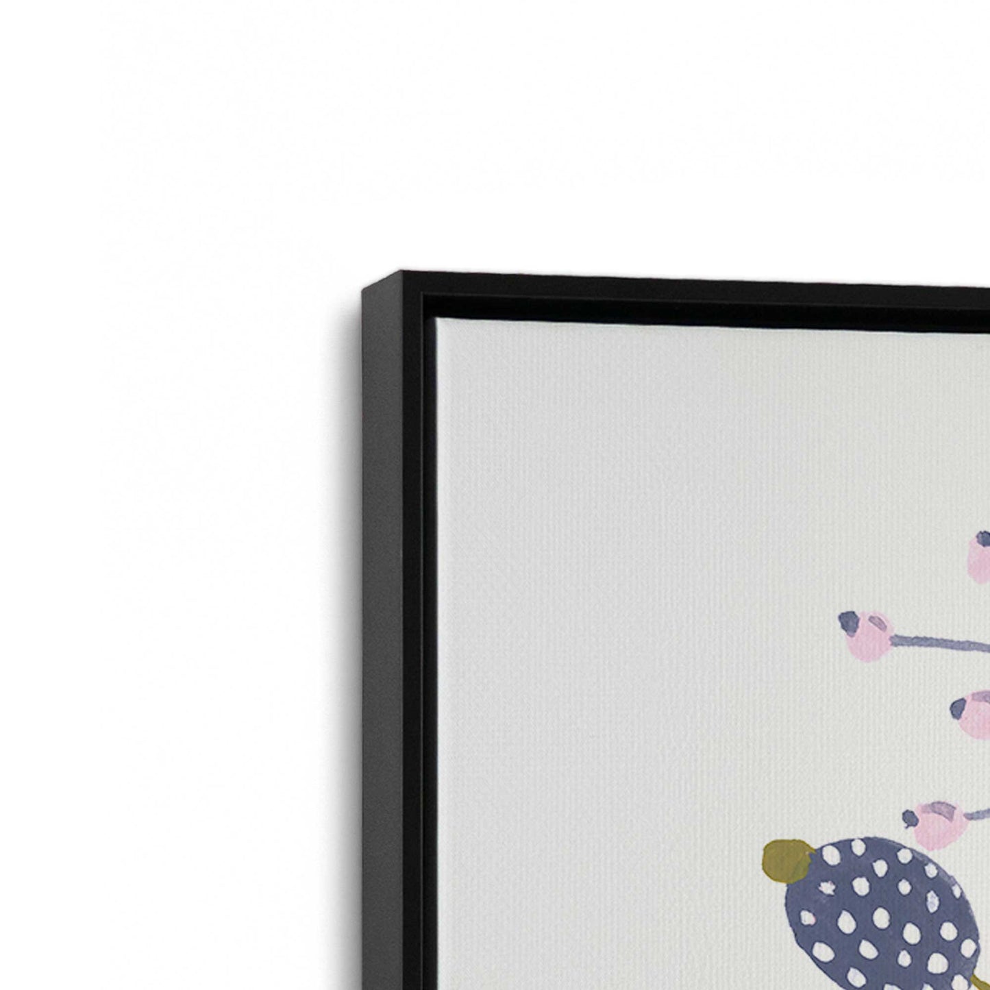 [Color:Satin Black], Picture of art in a Satin Black frame at an angle