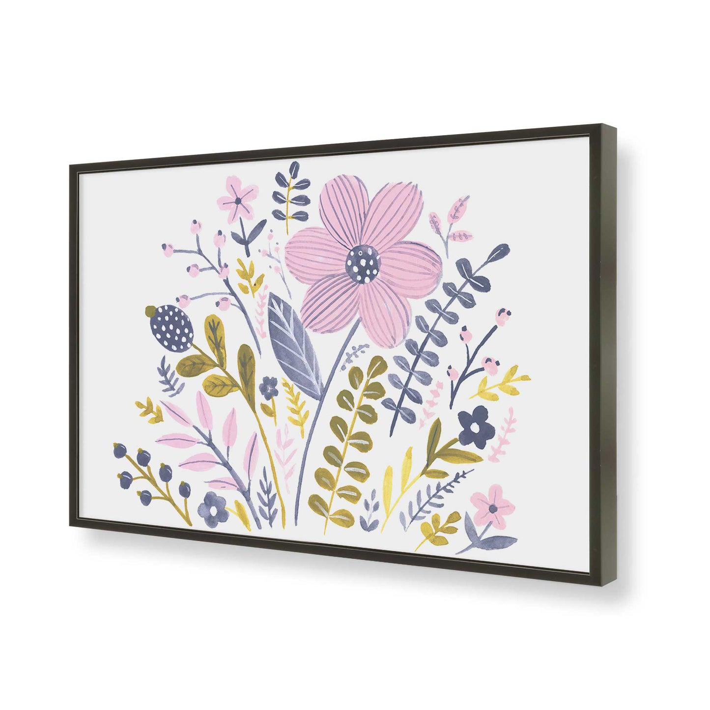 [Color:Satin Black], Picture of art in a Satin Black frame of the corner
