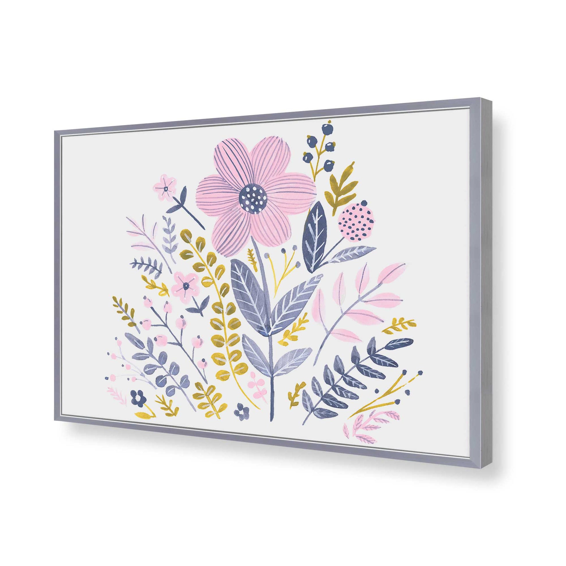 [Color:Polished Chrome], Picture of art in a Polished Chrome frame of the corner