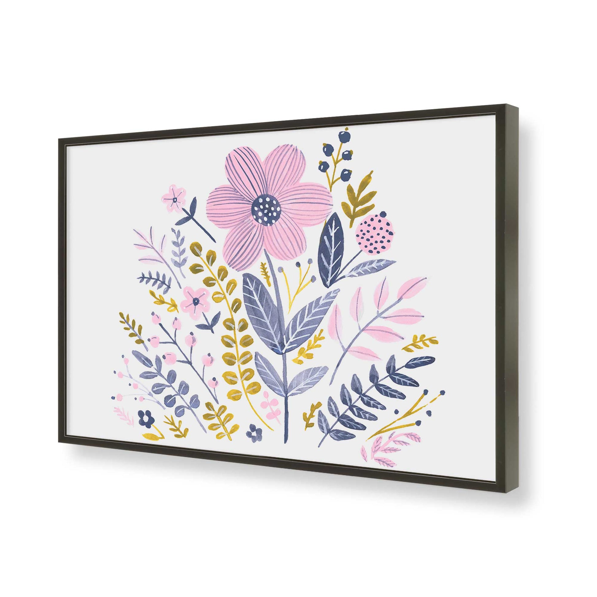 [Color:Satin Black], Picture of art in a Satin Black frame of the corner