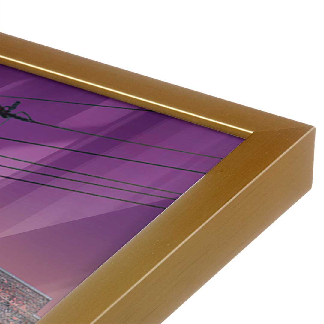 [Color:Polished Gold], Picture of art in a Polished Gold frame at an angle