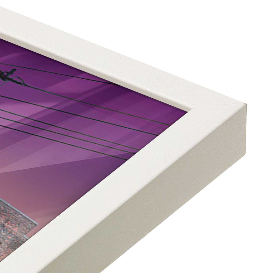 [Color:Opaque White], Picture of art in a Opaque White frame at an angle