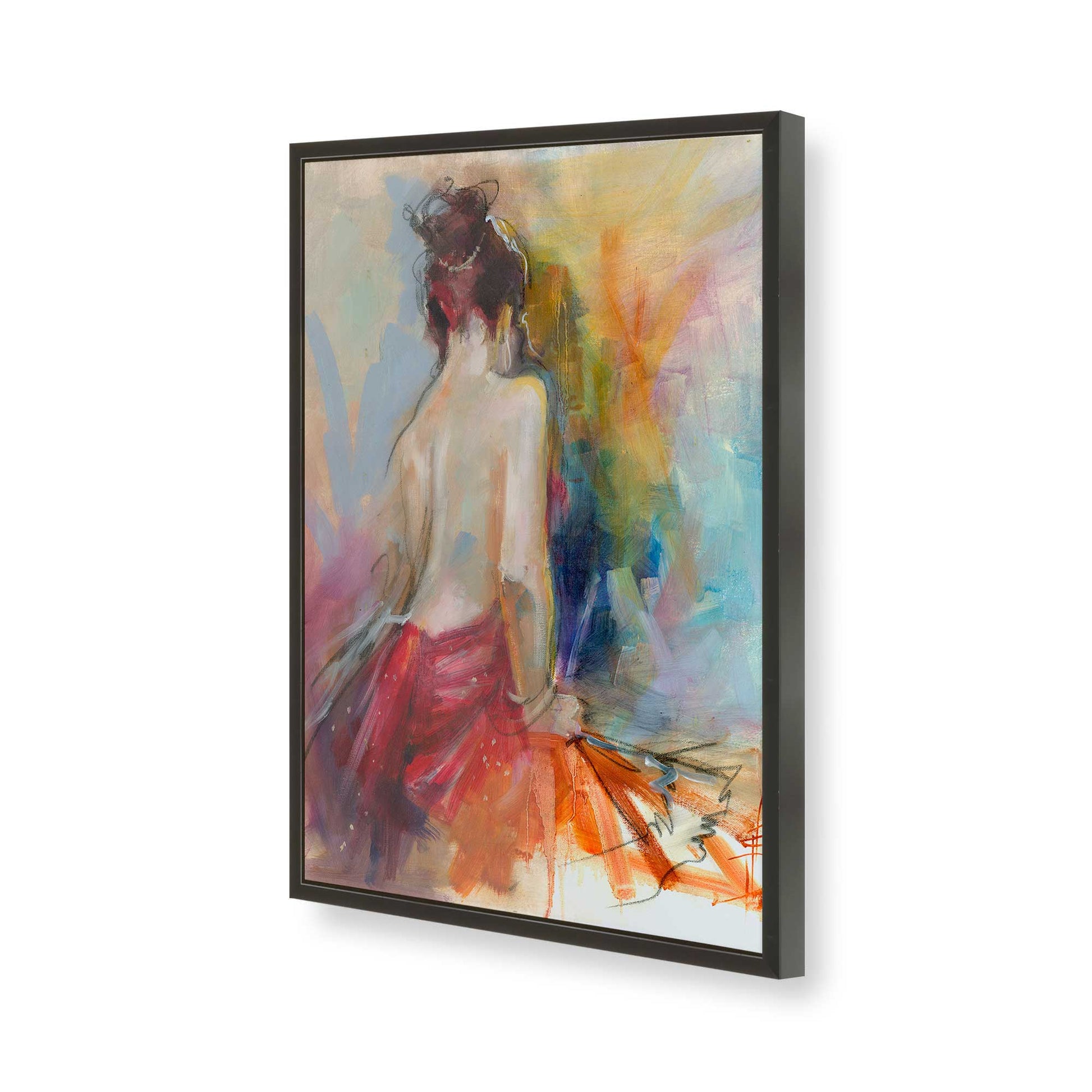 [Color:Satin Black], Picture of art in a Satin Black frame of the corner