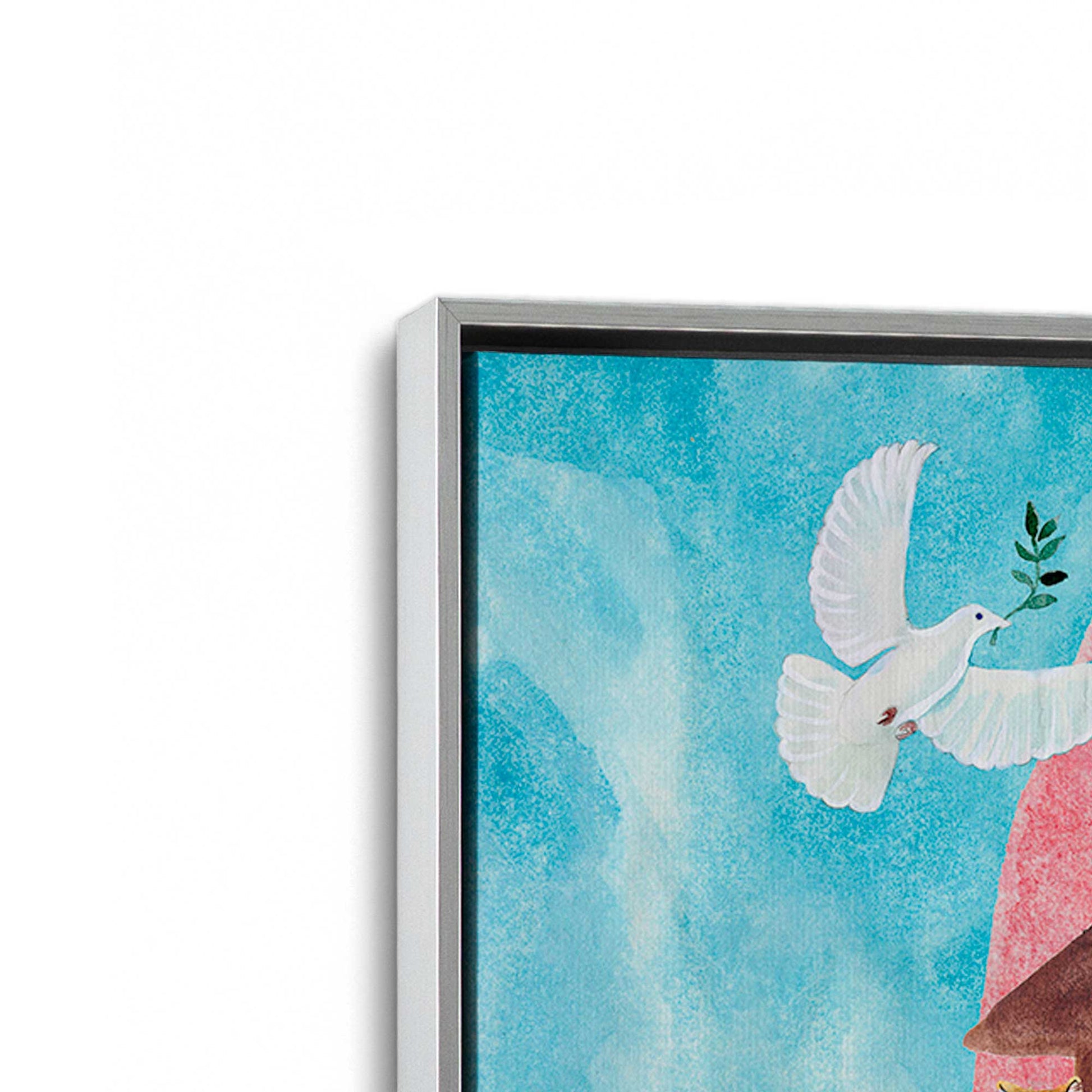 [Color:Polished Chrome], Picture of art in a Polished Chrome frame at an angle