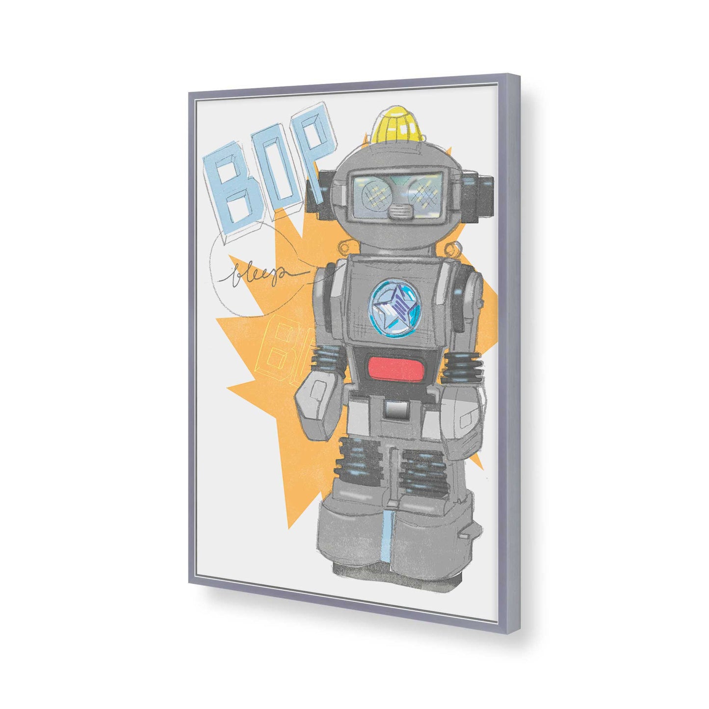 [Color:Polished Chrome], Picture of art in a Polished Chrome frame of the corner