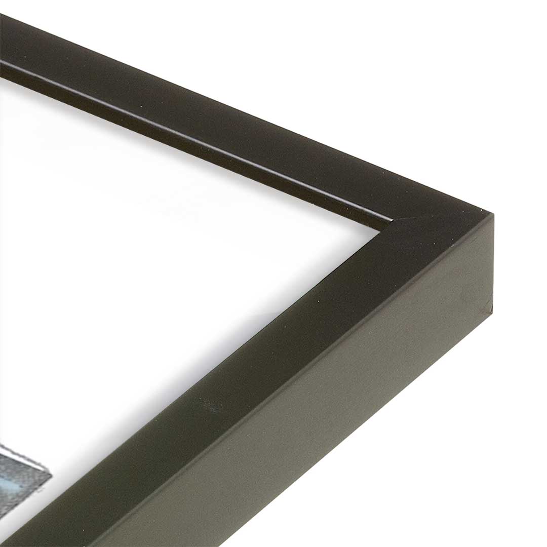 [Color:Satin Black], Picture of art in a Satin Black frame at an angle