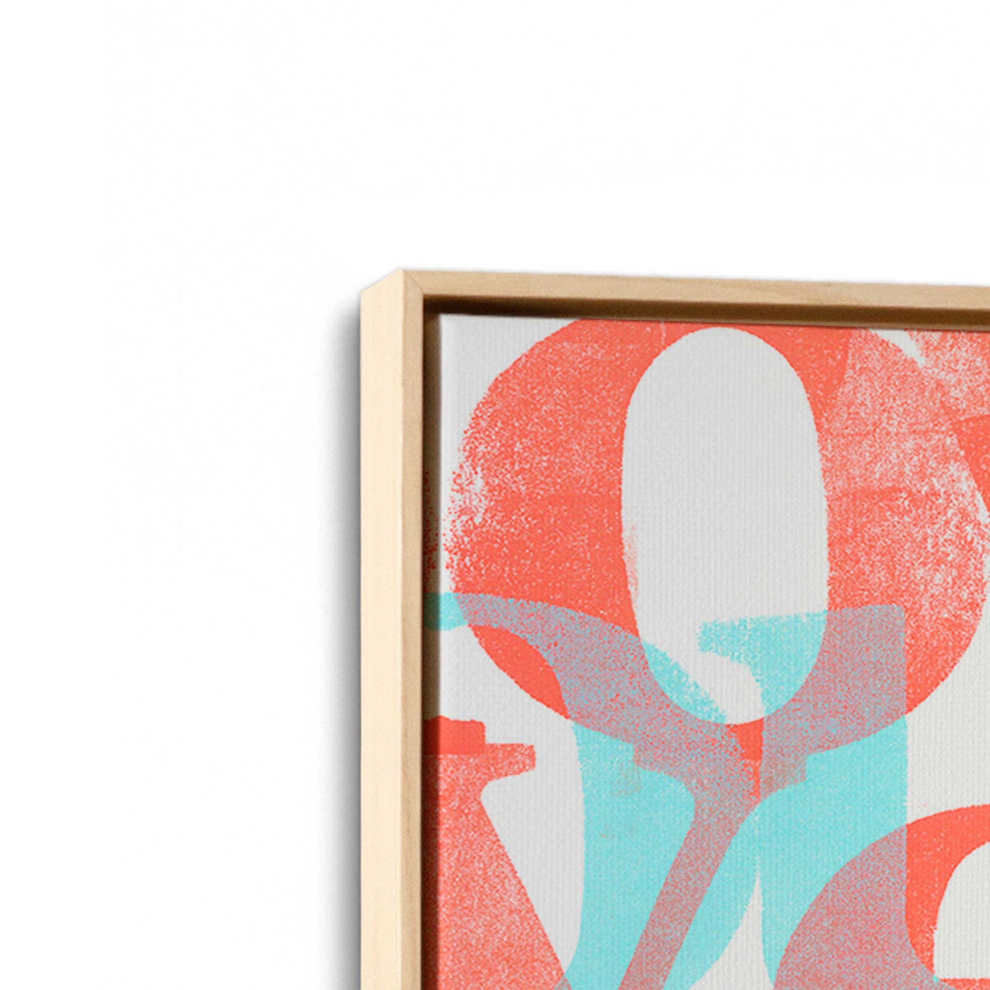 [Color:American Maple], Picture of art in a American Maple frame at an angle
