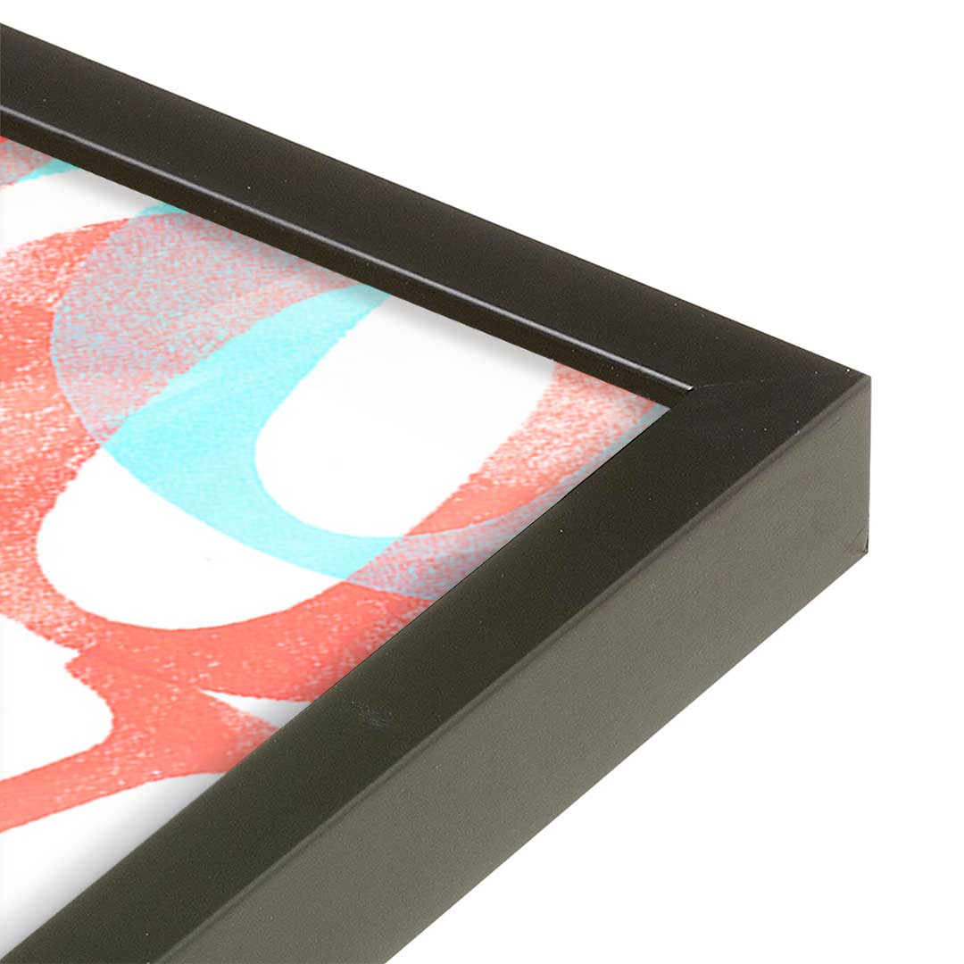 [Color:Satin Black], Picture of art in a Satin Black frame at an angle