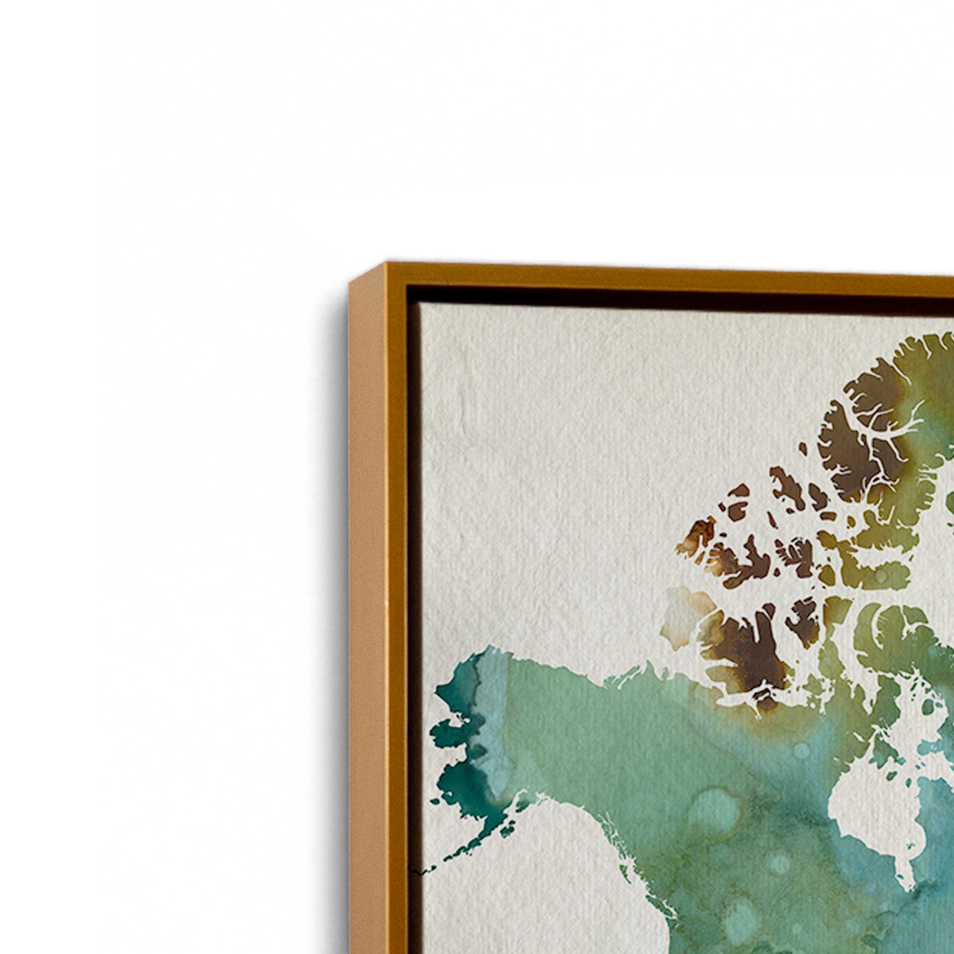 [Color:Polished Gold], Picture of art in a Polished Gold frame at an angle