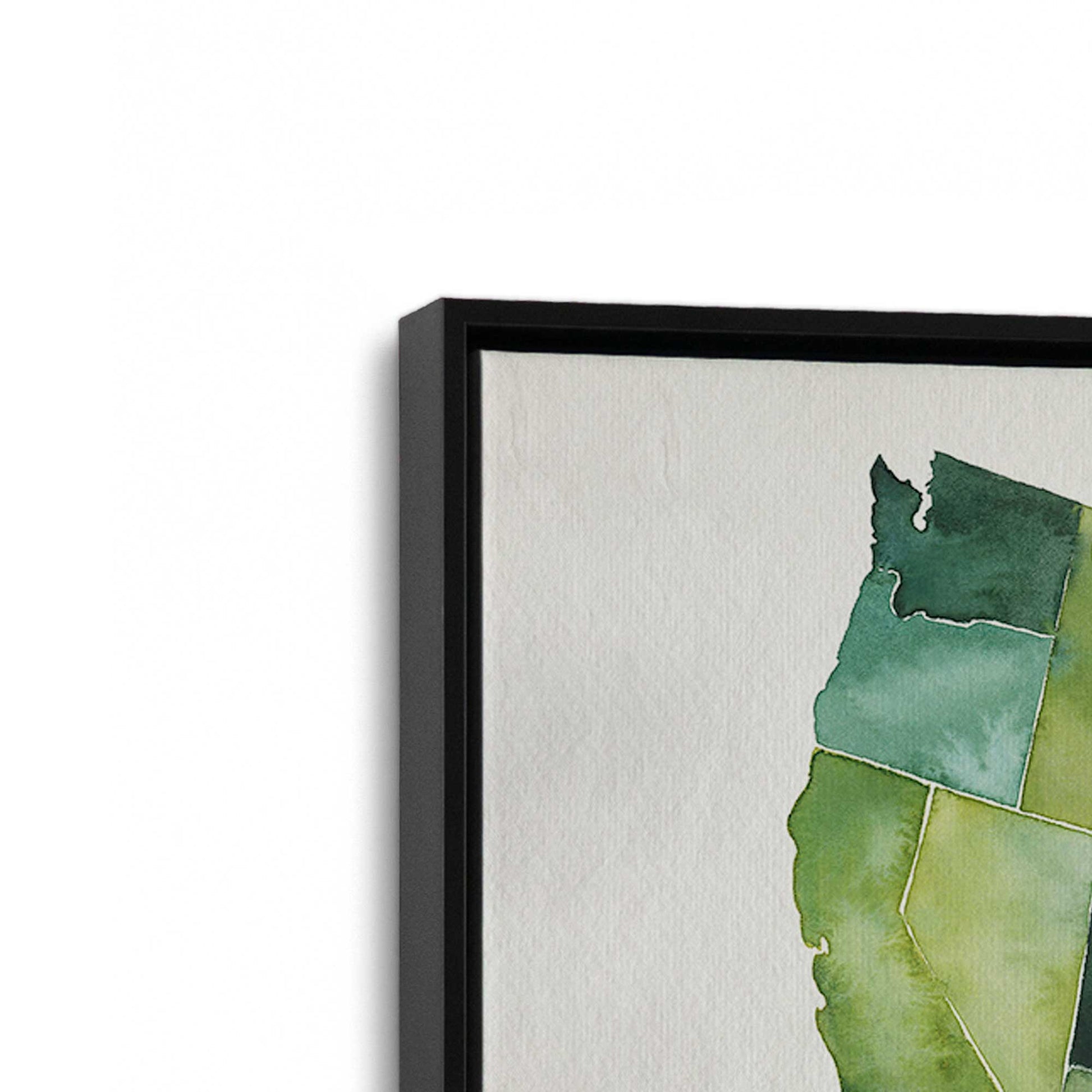 [Color:Satin Black], Picture of art in a Satin Black frame at an angle