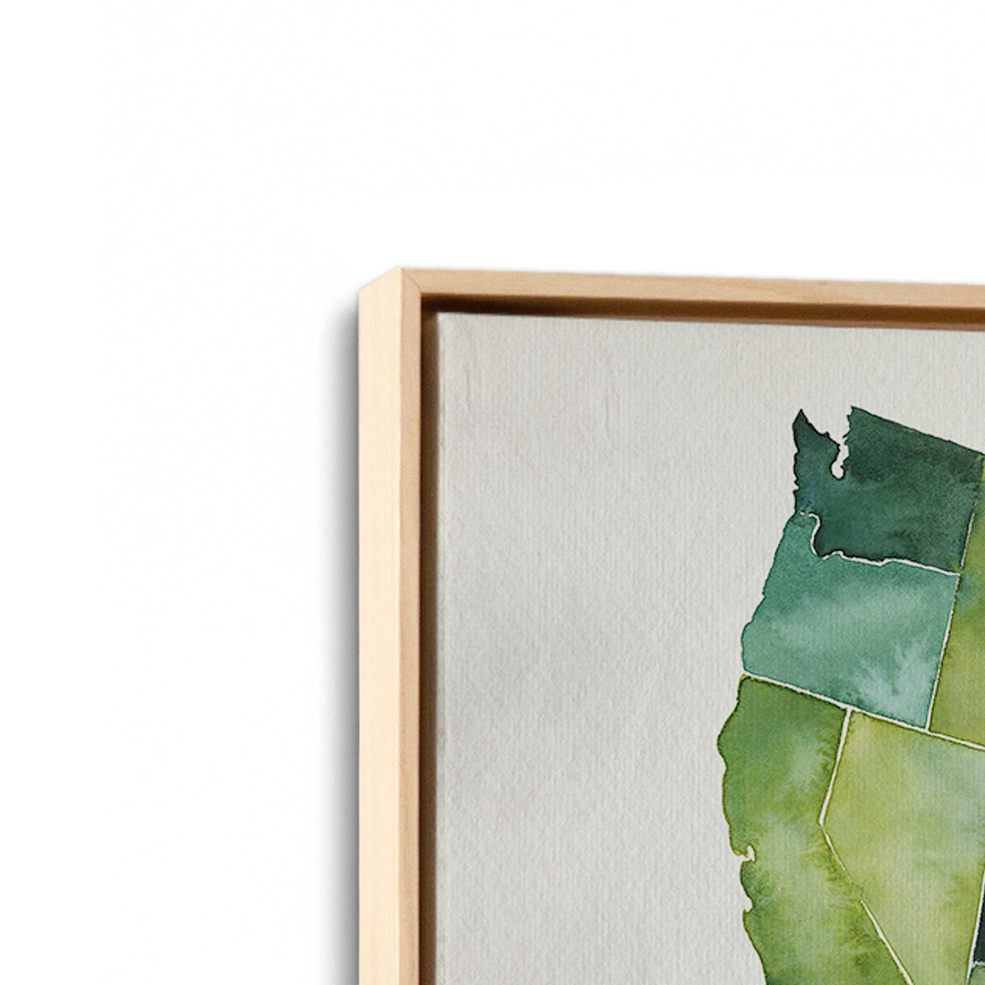 [Color:American Maple], Picture of art in a American Maple frame at an angle