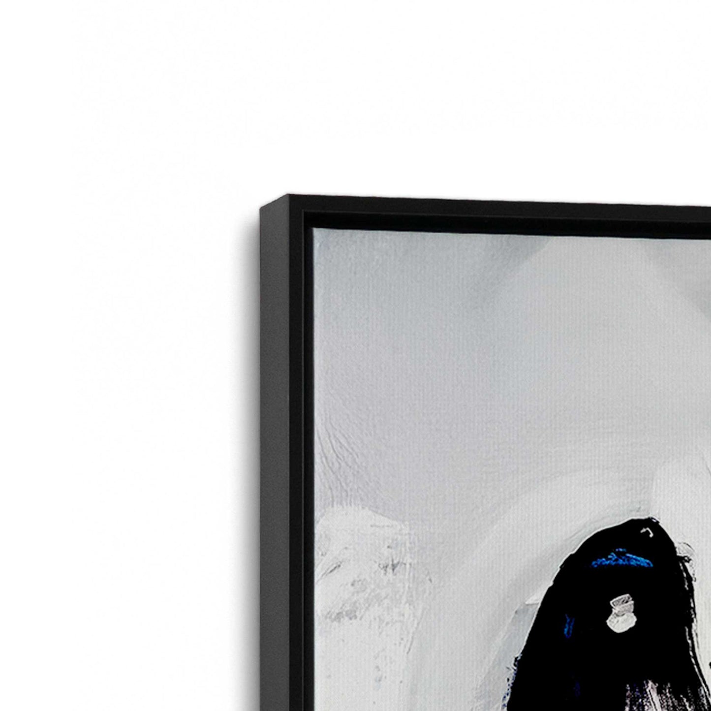 [Color:Satin Black], Picture of art in a Satin Black frame at an angle