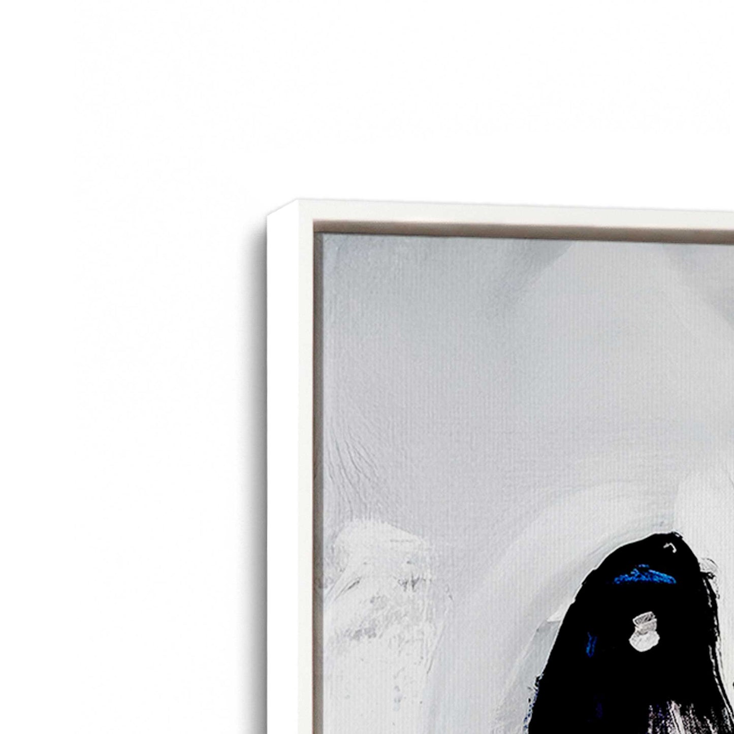 [Color:Opaque White], Picture of art in a White frame at an angle