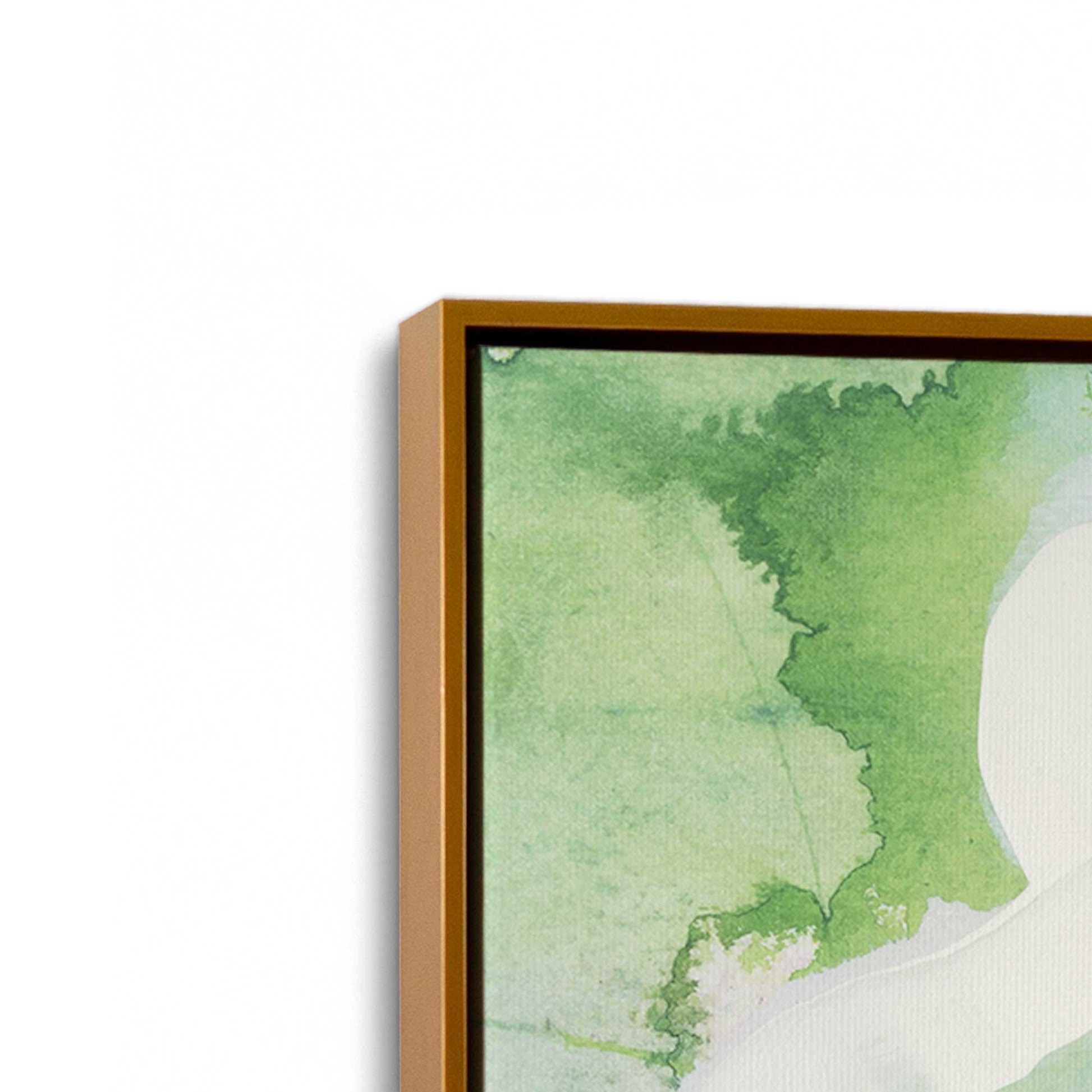 [Color:Polished Gold], Picture of art in a Polished Gold frame at an angle