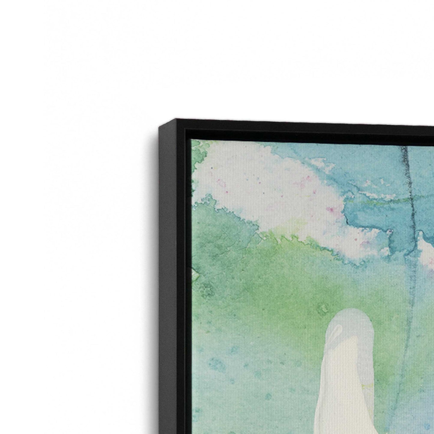 [Color:Satin Black], Picture of art in a Satin Black frame at an angle