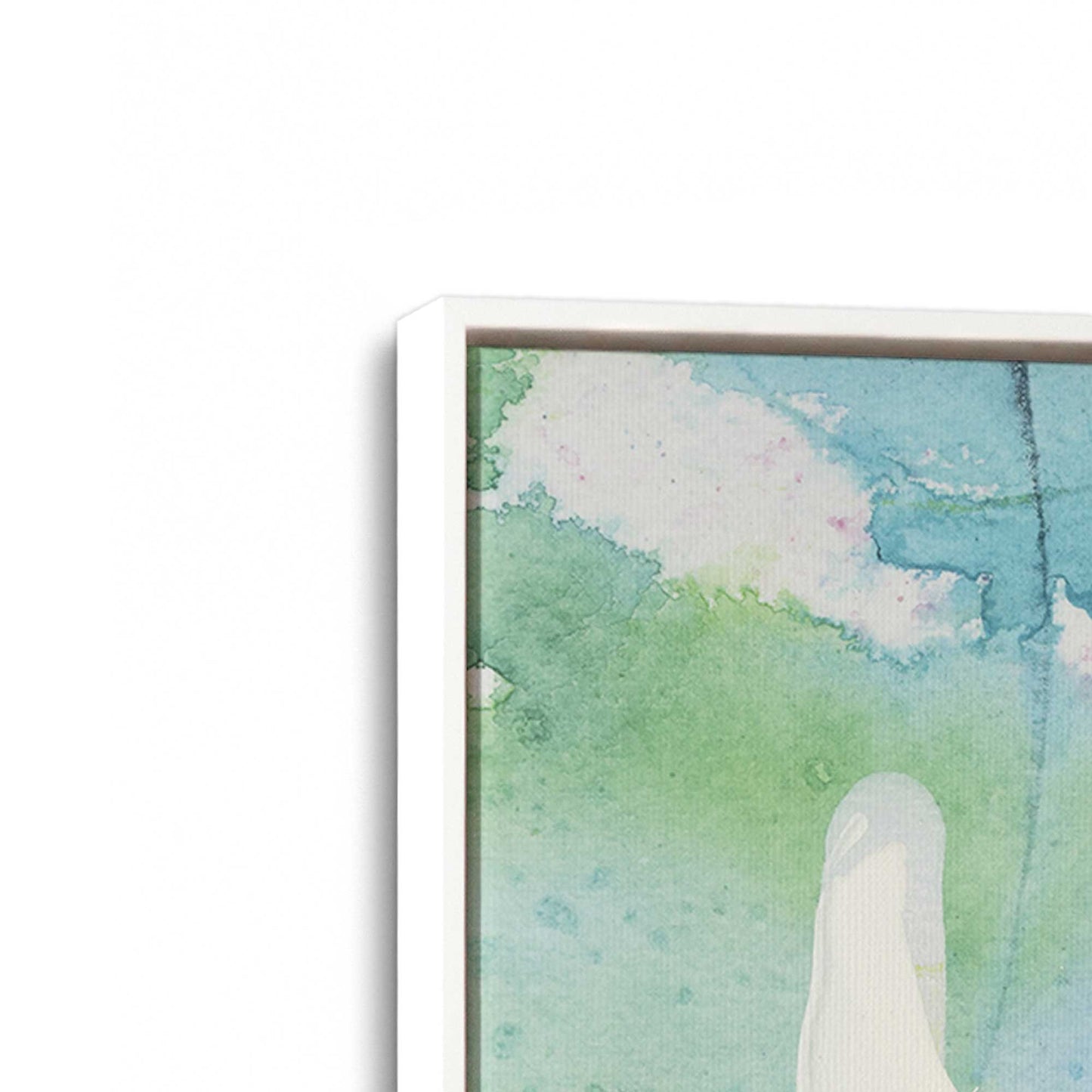 [Color:Opaque White], Picture of art in a White frame at an angle