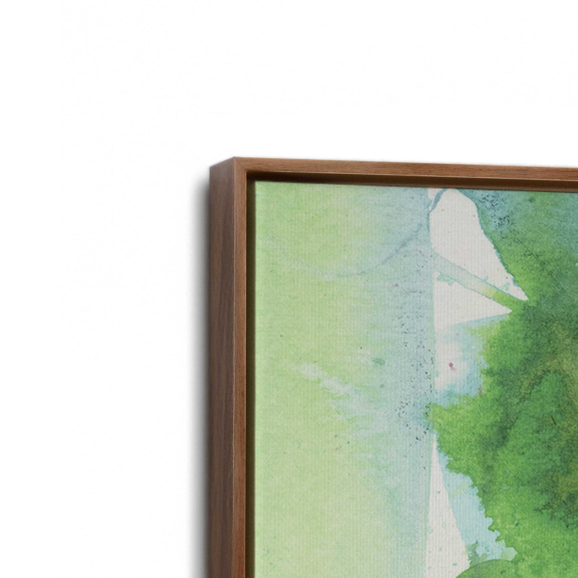 [Color:Walnut], Picture of art in a Walnut frame at an angle