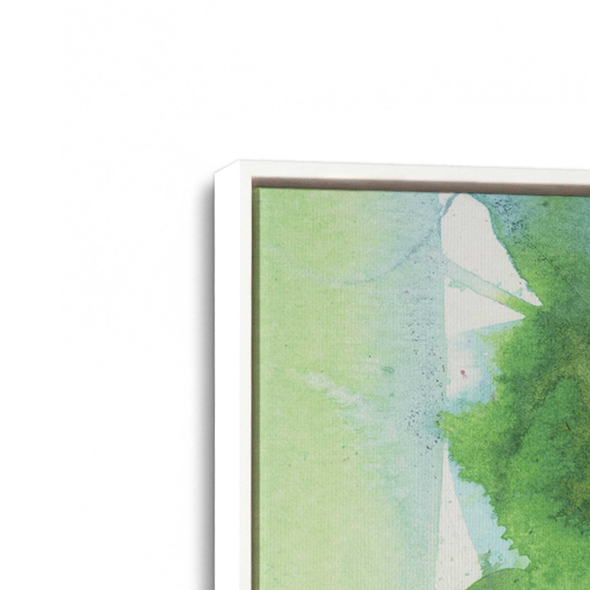 [Color:Opaque White], Picture of art in a White frame at an angle
