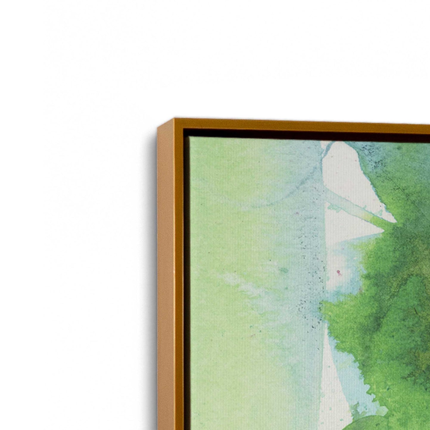 [Color:Polished Gold], Picture of art in a Polished Gold frame at an angle