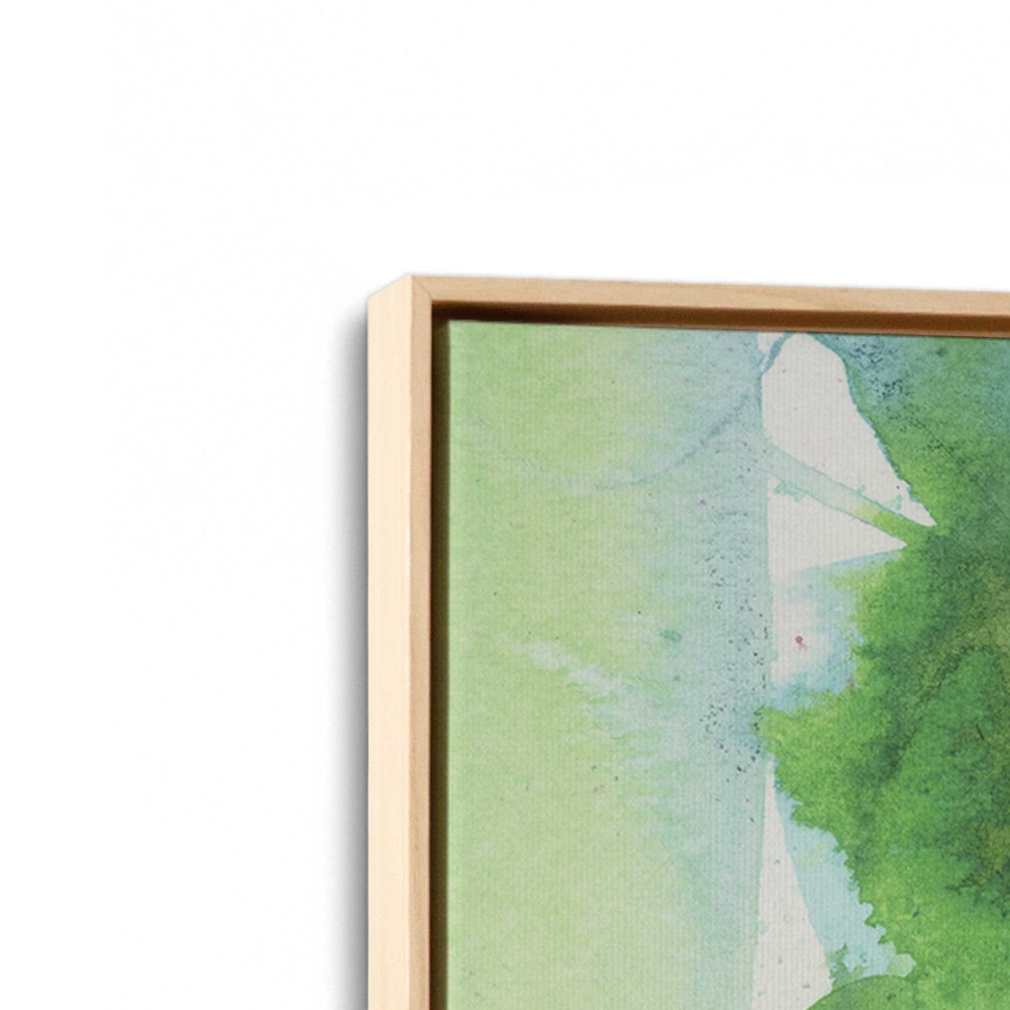 [Color:American Maple], Picture of art in a American Maple frame at an angle