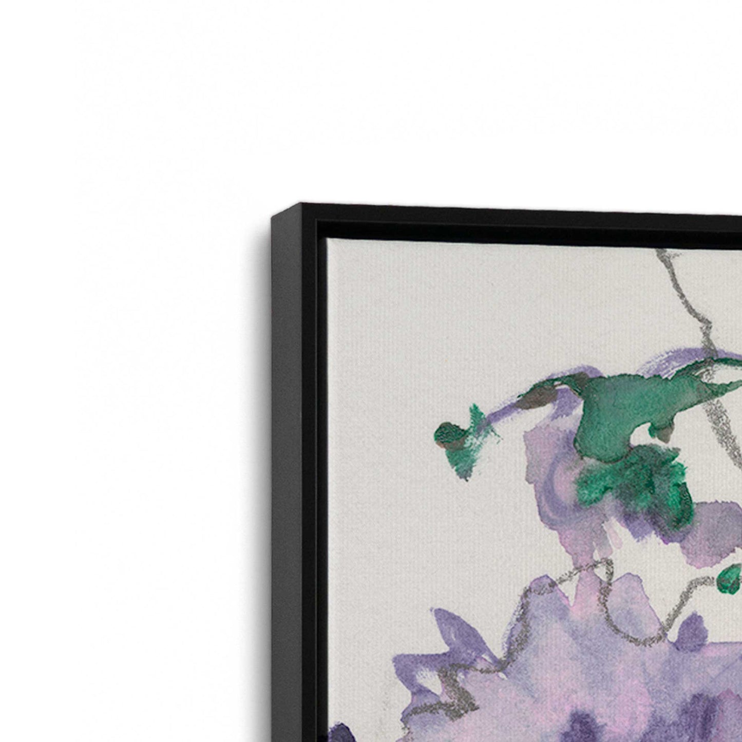 [Color:Satin Black], Picture of art in a Satin Black frame at an angle