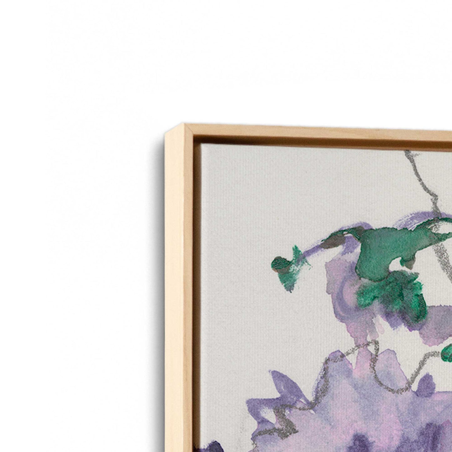 [Color:American Maple], Picture of art in a American Maple frame at an angle