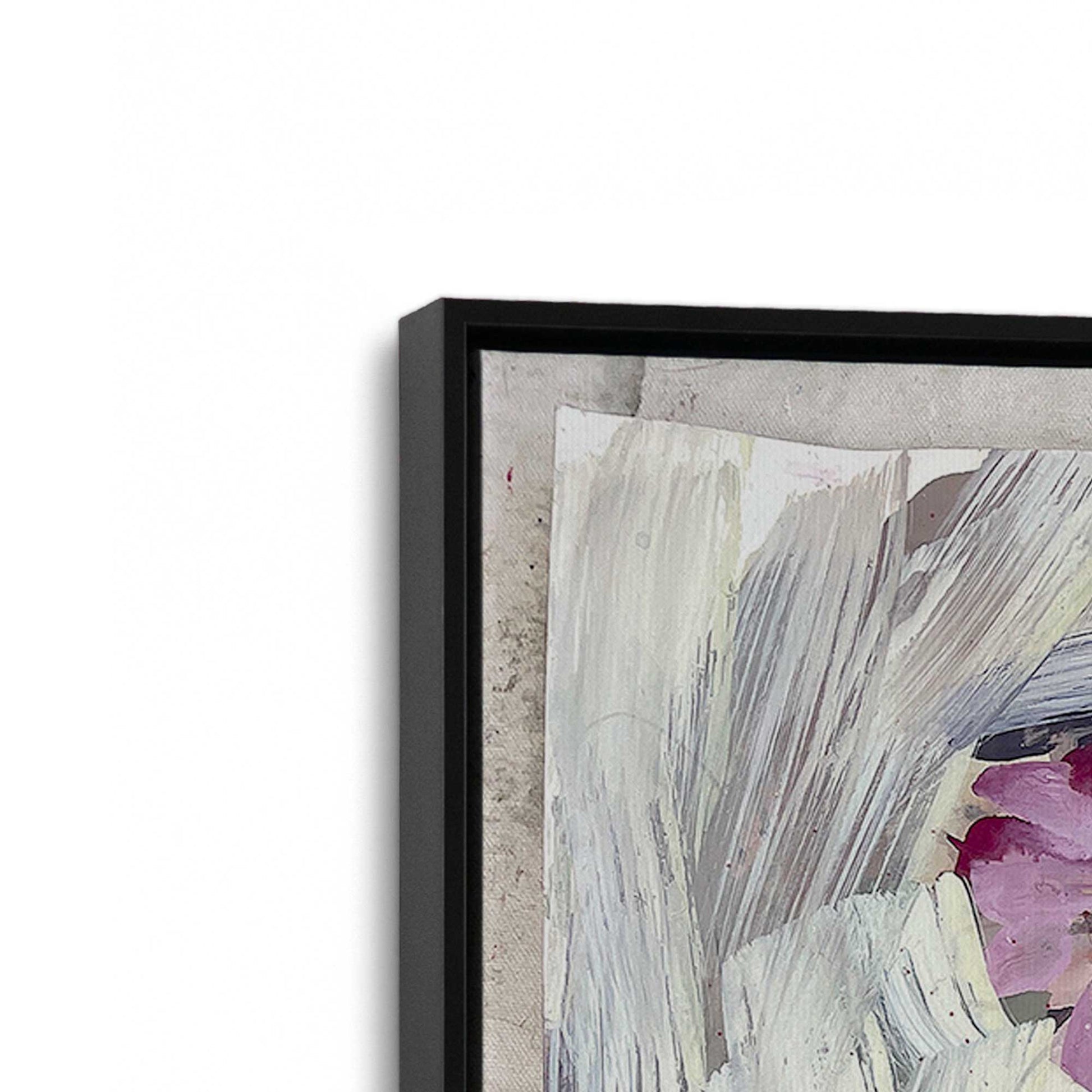 [Color:Satin Black], Picture of art in a Satin Black frame at an angle