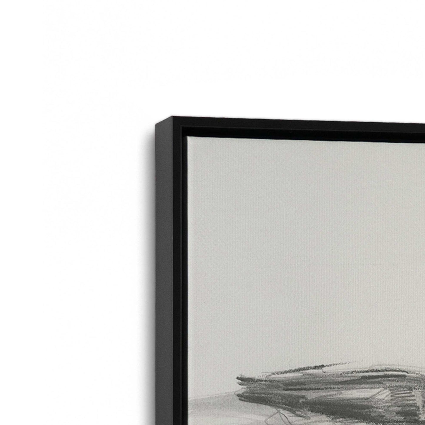 [Color:Satin Black], Picture of art in a Satin Black frame at an angle
