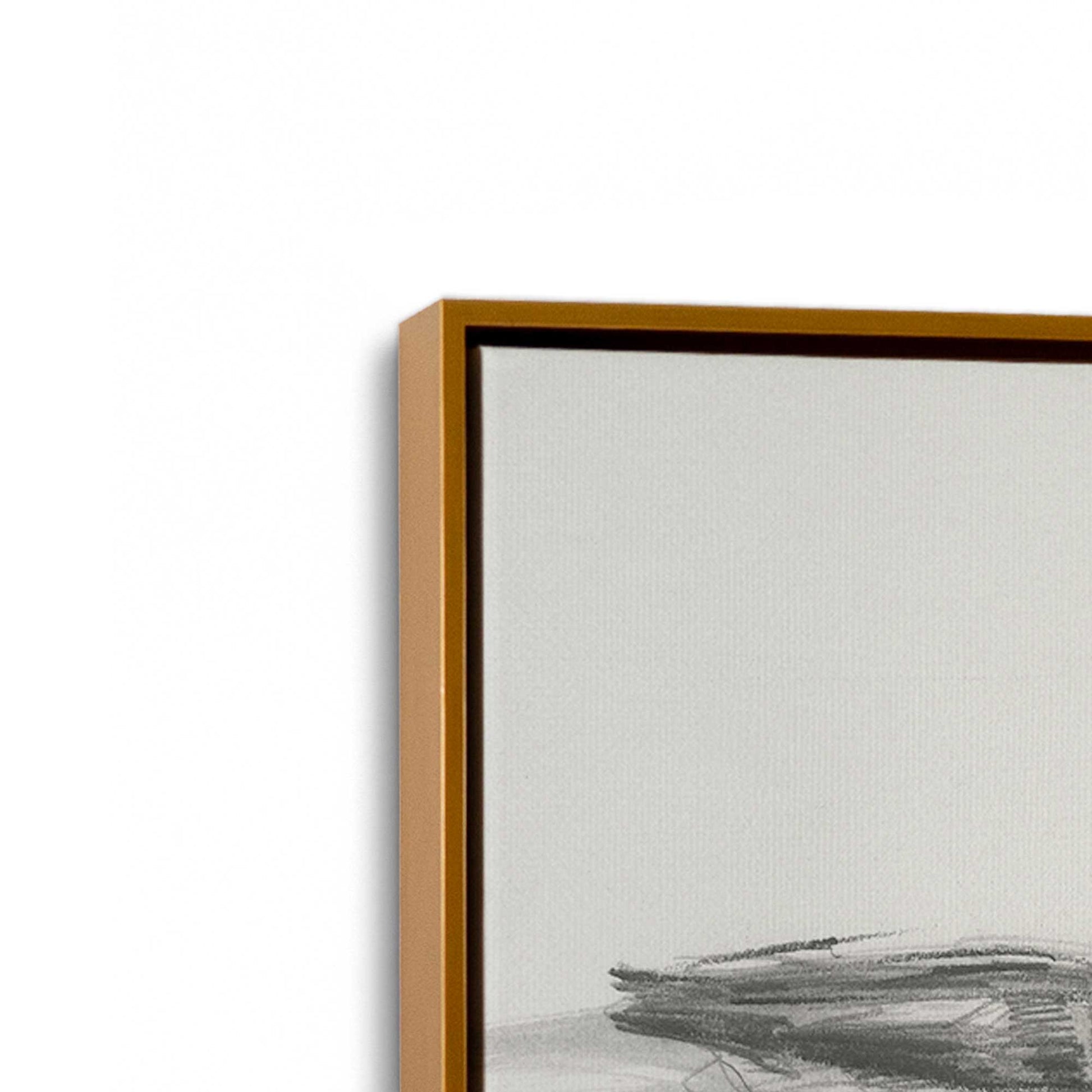 [Color:Polished Gold], Picture of art in a Polished Gold frame at an angle