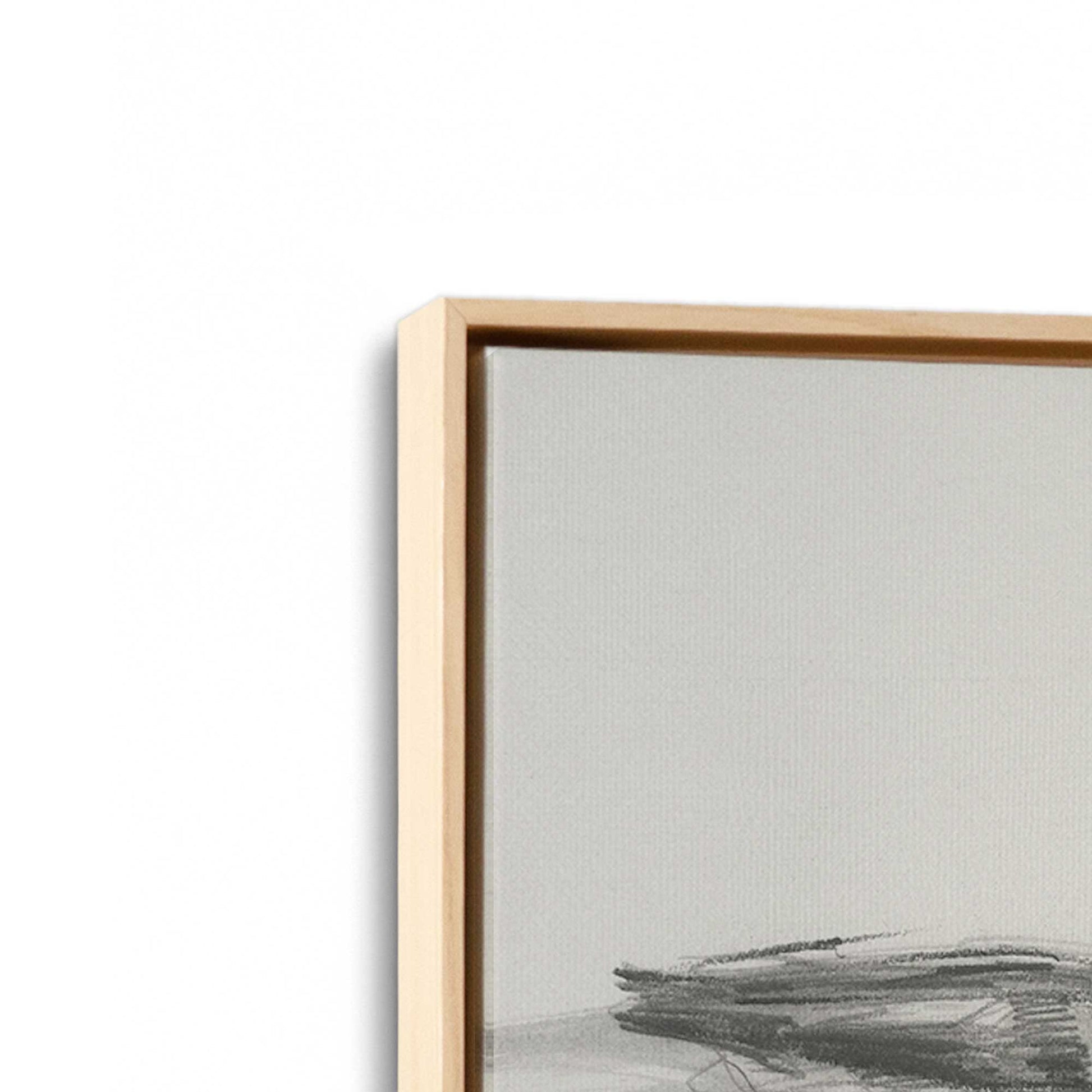 [Color:American Maple], Picture of art in a American Maple frame at an angle