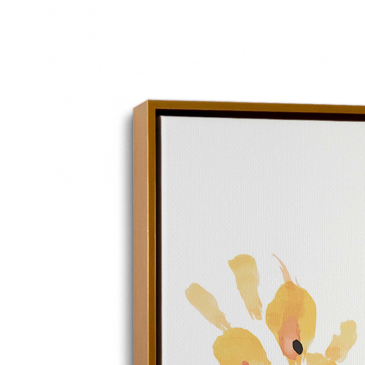 [Color:Polished Gold], Picture of art in a Polished Gold frame at an angle