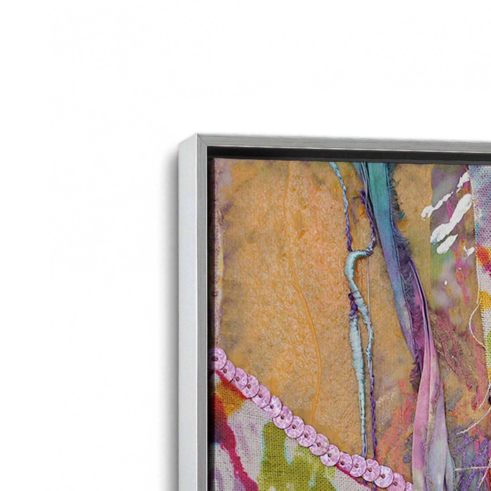 [Color:Polished Chrome], Picture of art in a Polished Chrome frame at an angle
