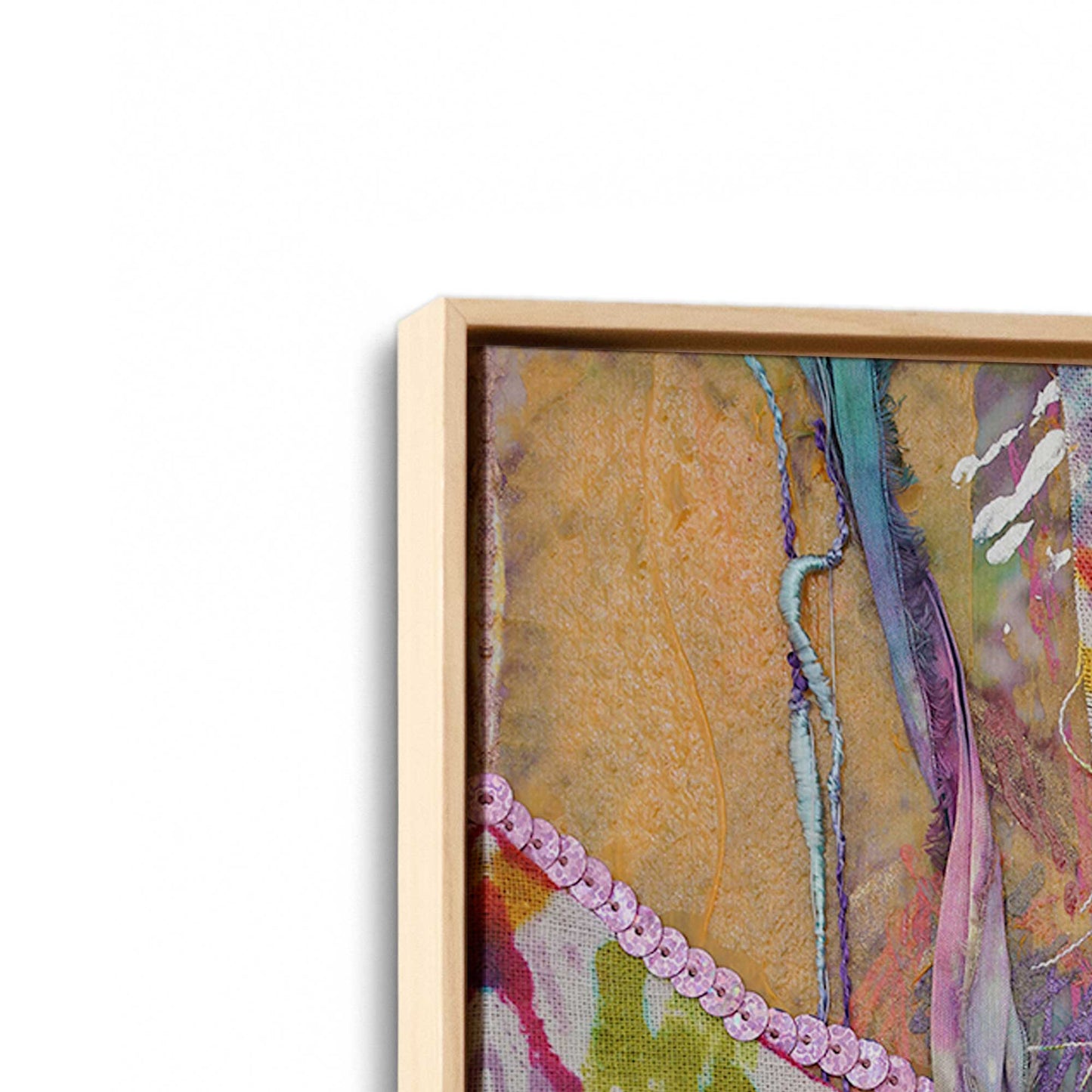 [Color:American Maple], Picture of art in a American Maple frame at an angle