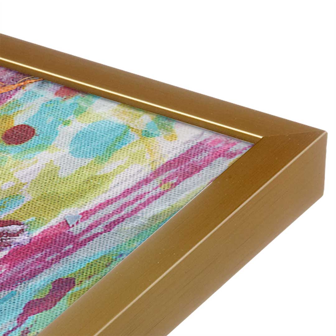 [Color:Polished Gold], Picture of art in a Polished Gold frame at an angle