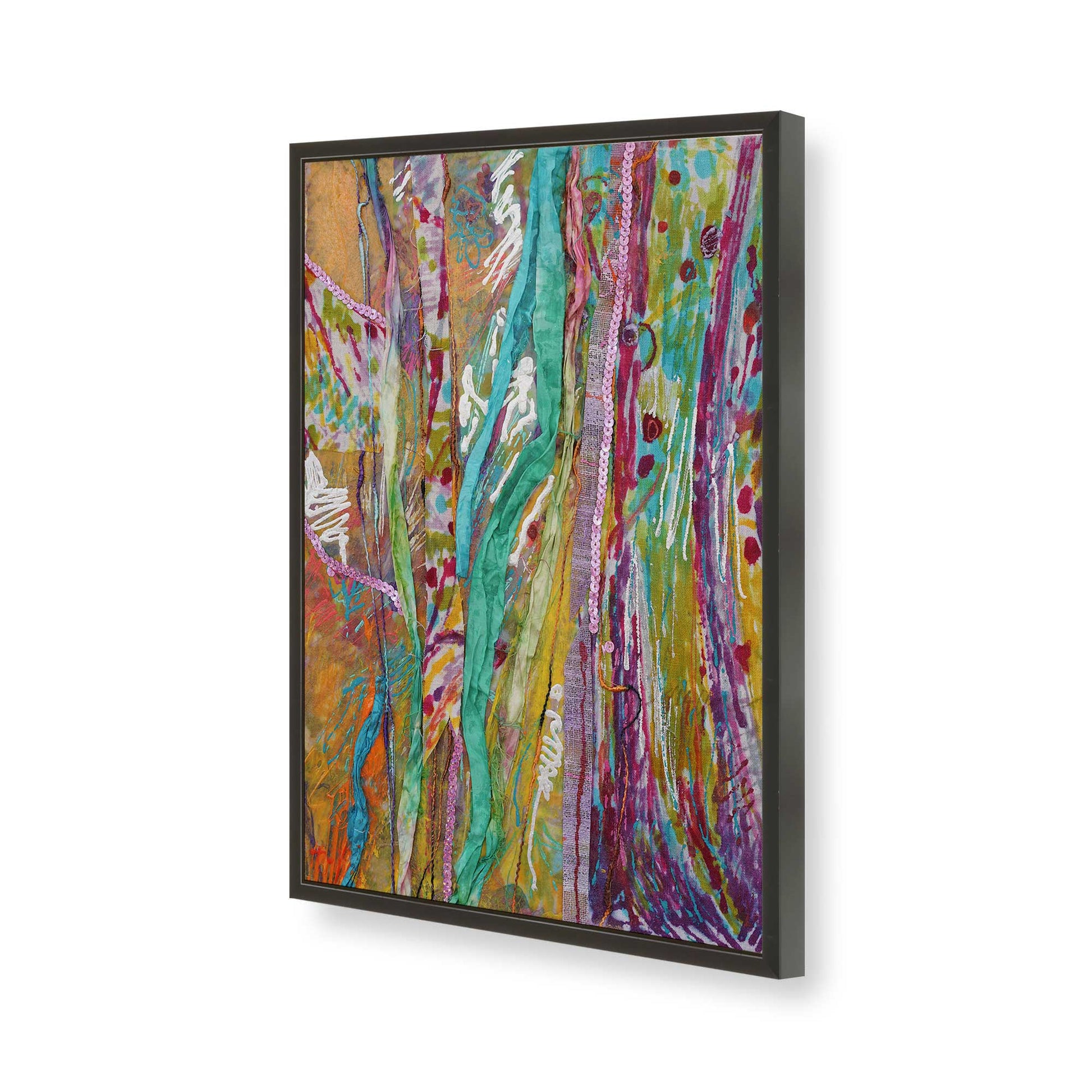[Color:Satin Black], Picture of art in a Satin Black frame of the corner
