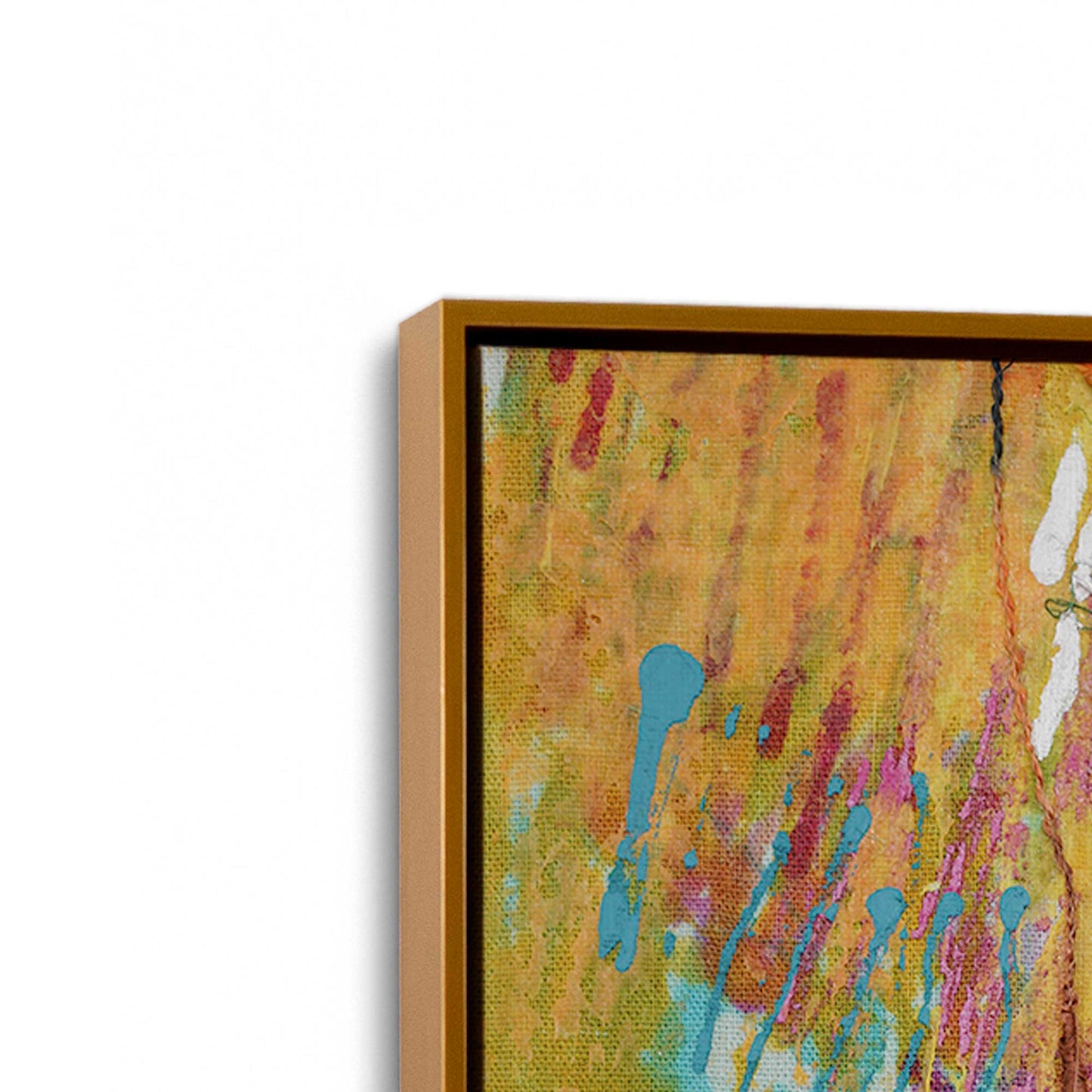 [Color:Polished Gold], Picture of art in a Polished Gold frame at an angle