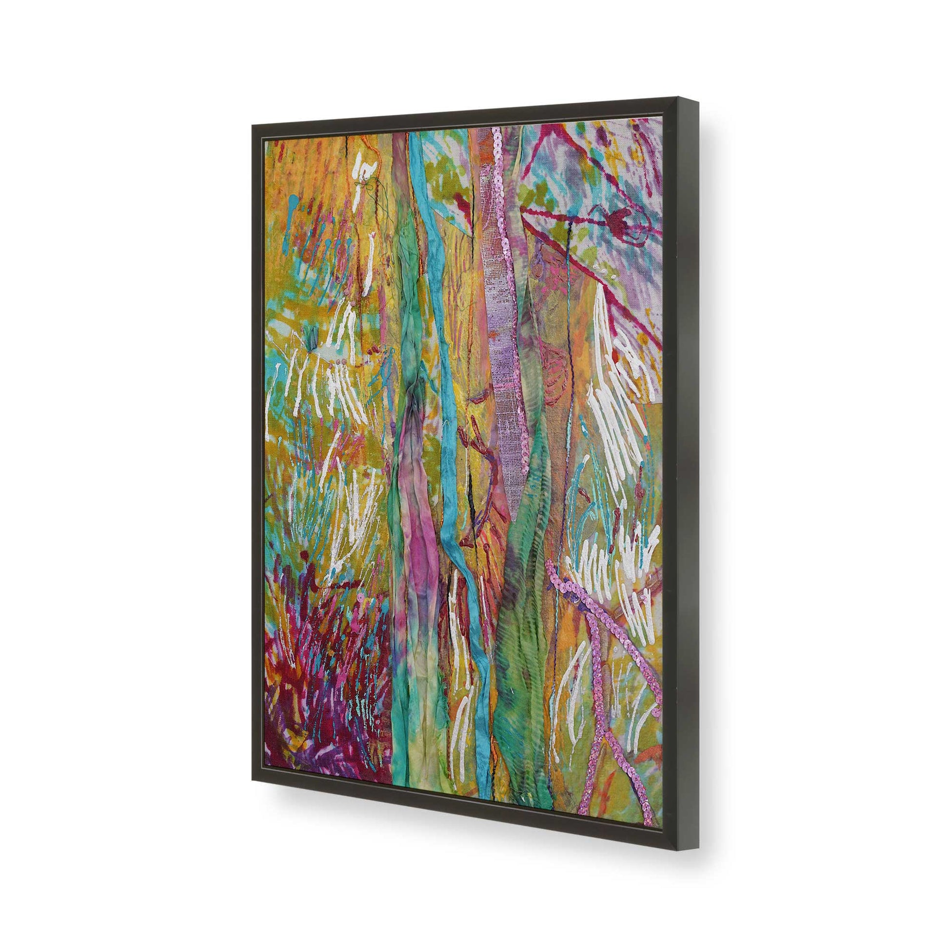 [Color:Satin Black], Picture of art in a Satin Black frame of the corner